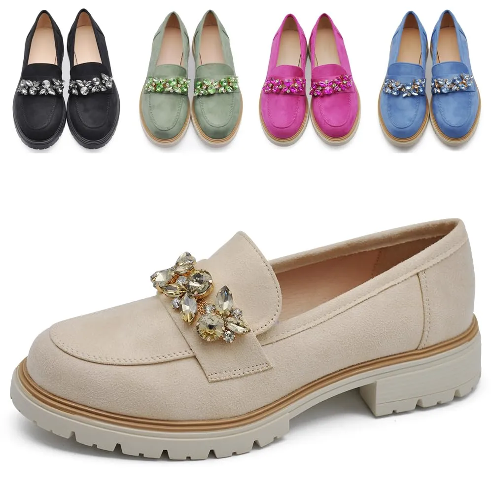 IF Mocassini Slip On Donna con Strass in Camoscio YL216 Nero N.40 - immagine 7