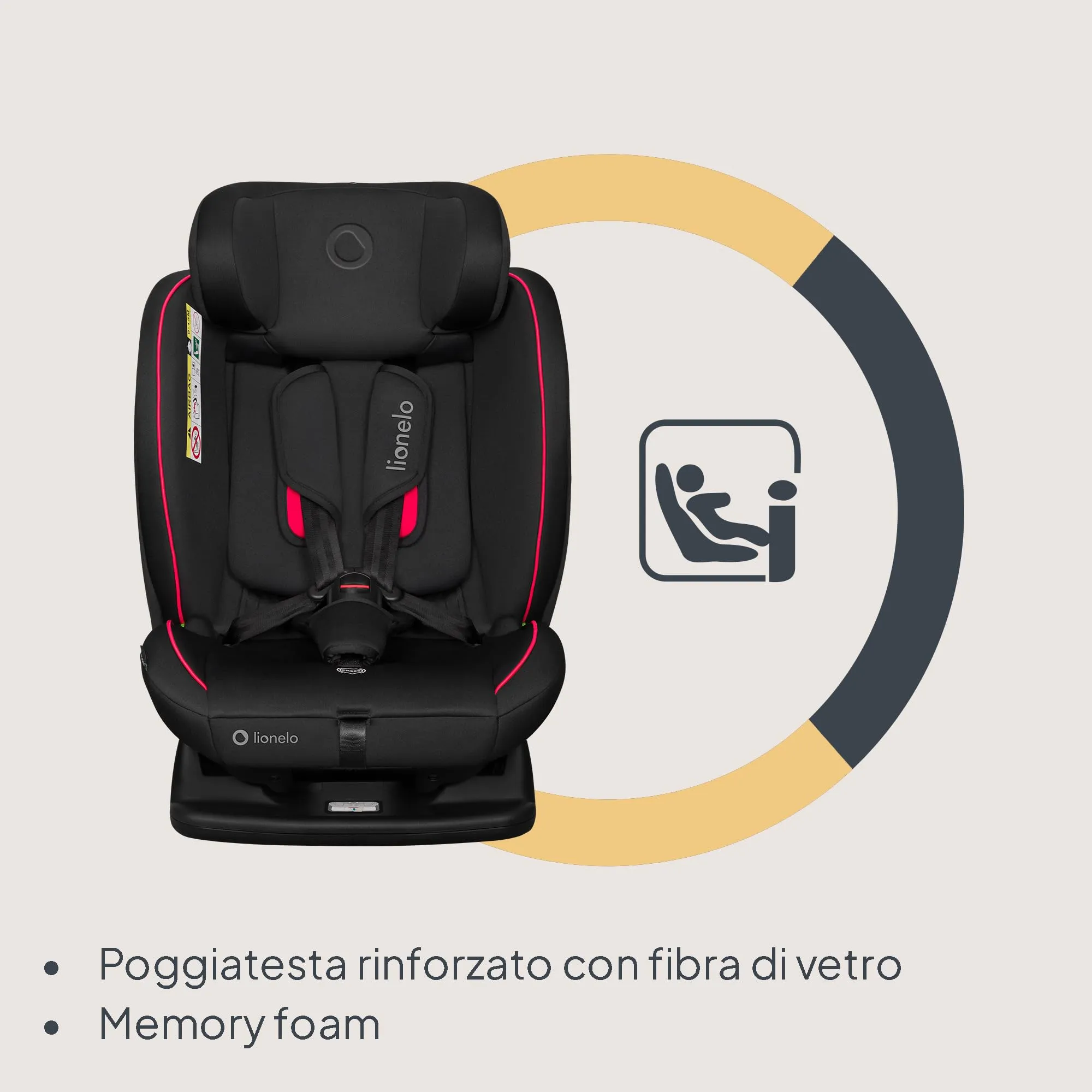 Lionelo Aart i-Size Seggiolino Auto Bambini 0-12 anni R129 - immagine 3