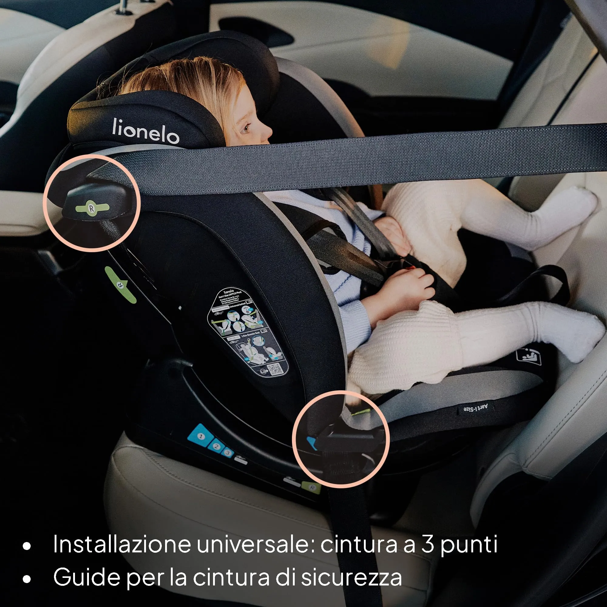 Lionelo Aart i-Size Seggiolino Auto Bambini 0-12 anni R129 - immagine 4