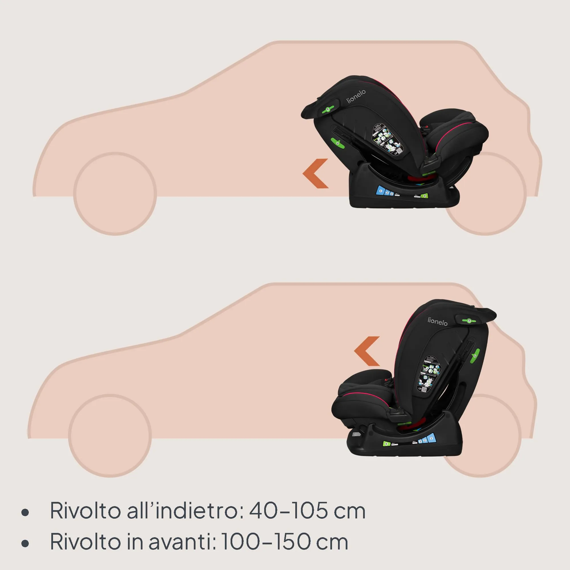 Lionelo Aart i-Size Seggiolino Auto Bambini 0-12 anni R129 - immagine 5