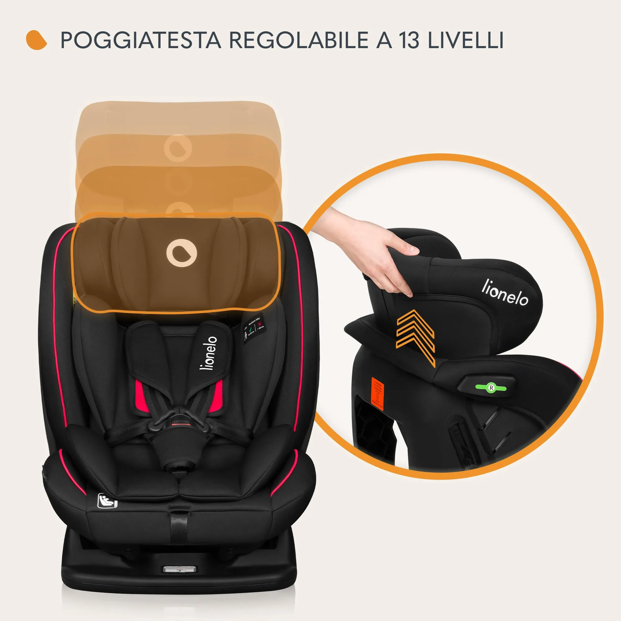 Lionelo Aart i-Size Seggiolino Auto Bambini 0-12 anni R129 - immagine 6