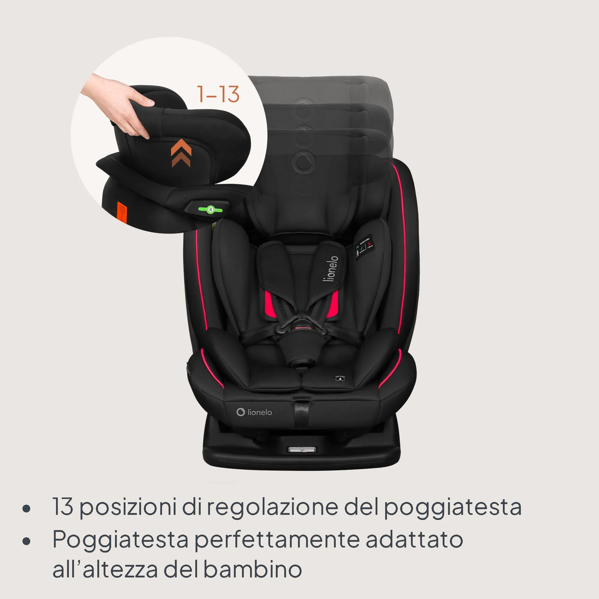 Lionelo Aart i-Size Seggiolino Auto Bambini 0-12 anni R129 - immagine 8