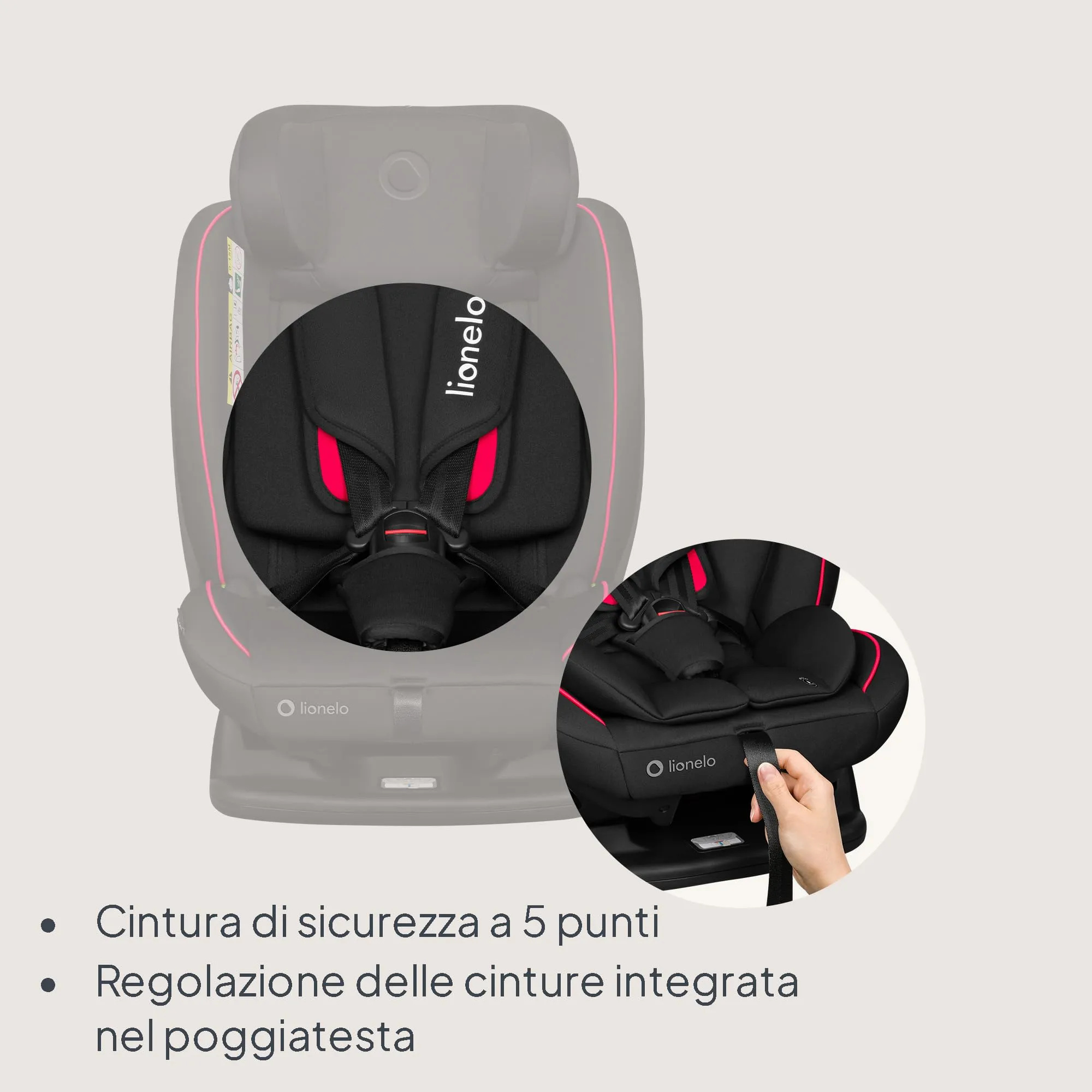 Lionelo Aart i-Size Seggiolino Auto Bambini 0-12 anni R129 - immagine 10