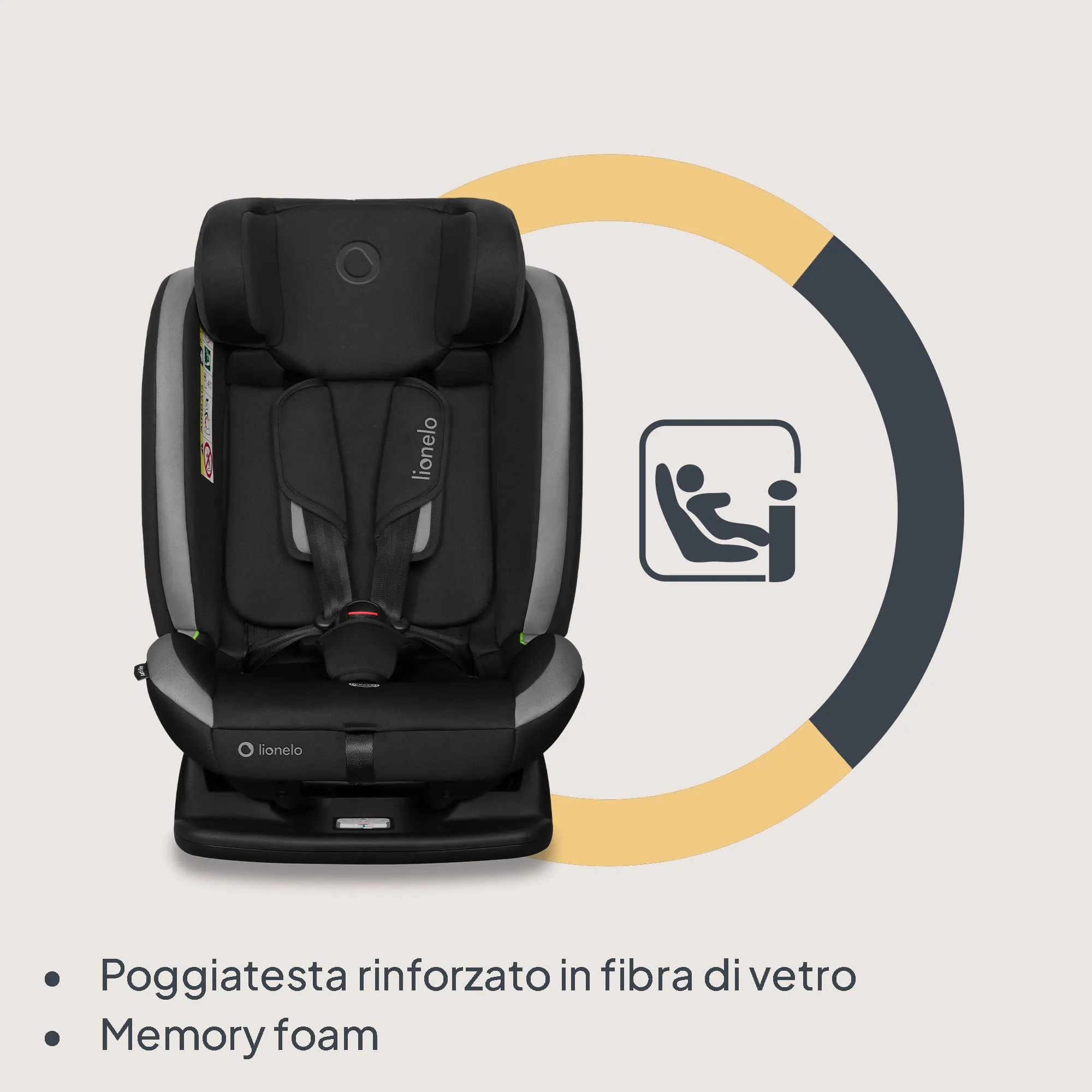 Lionelo Aart i-Size Seggiolino Auto Bambini 0-12 anni Norma R129 - immagine 3