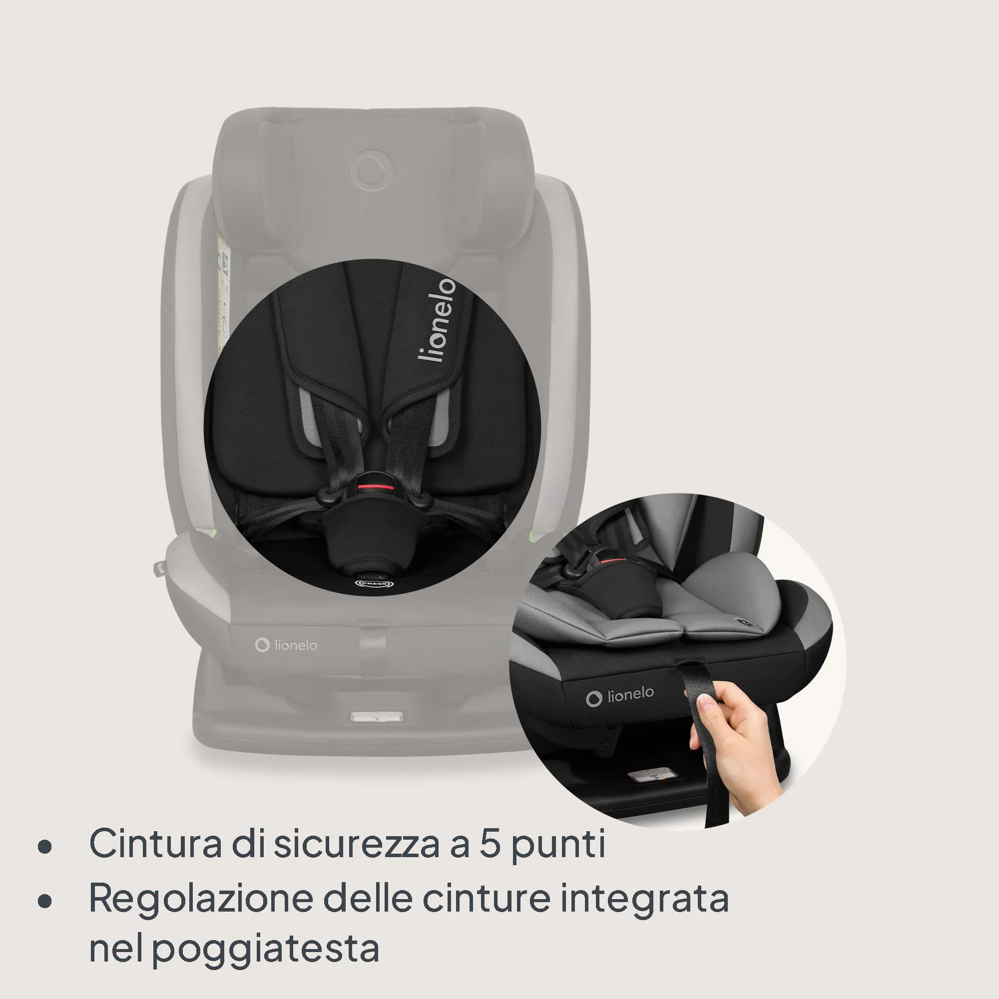 Lionelo Aart i-Size Seggiolino Auto Bambini 0-12 anni Norma R129 - immagine 10