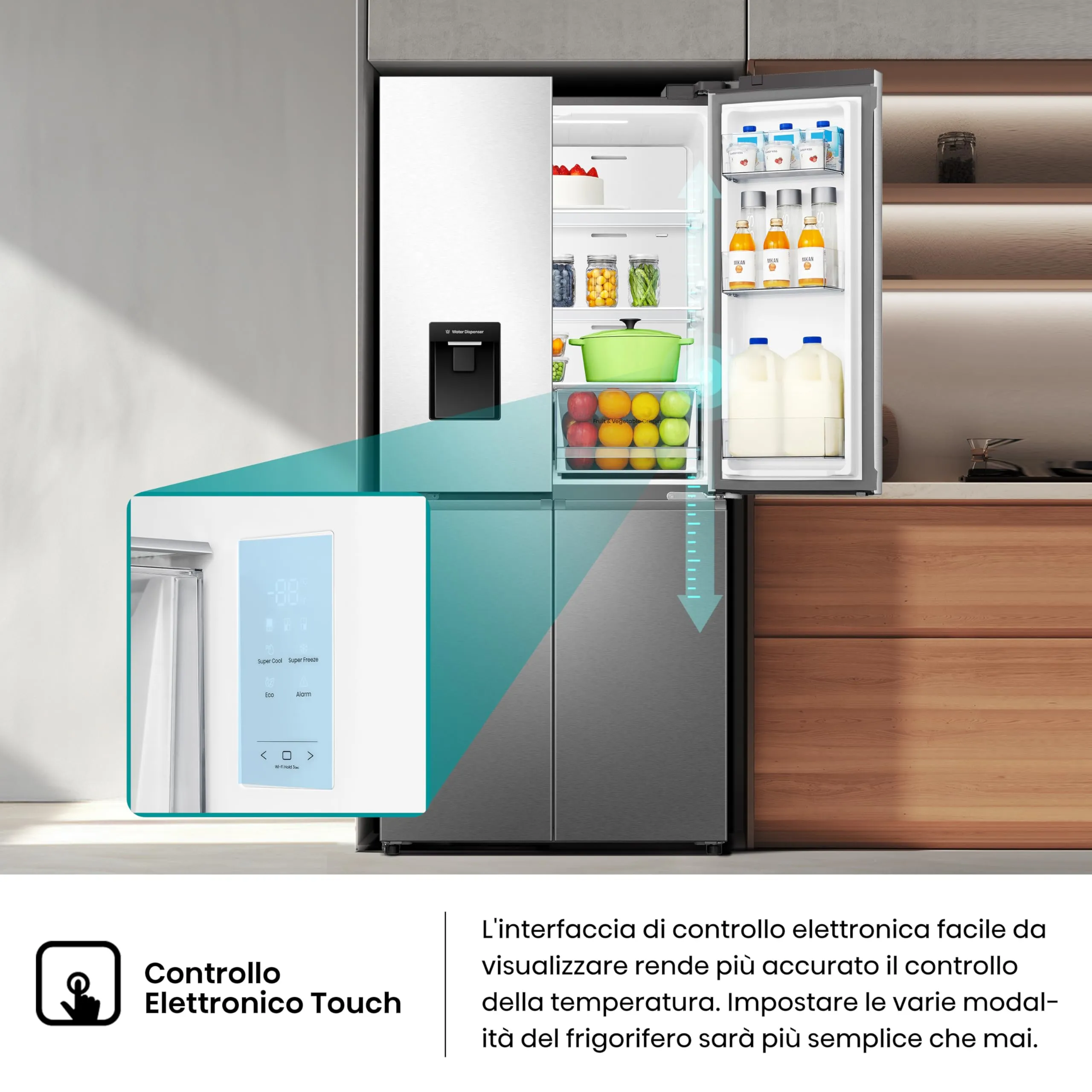 Hisense RQ5P470SMIE Frigorifero Americano Quattro Porte Total No Frost Inox - immagine 9
