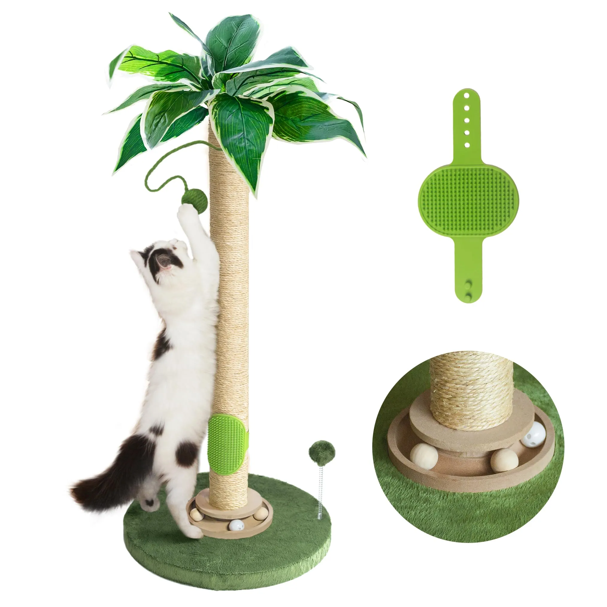 Fantasreen Tiragraffi per Gatti 88cm con Pista e Giocattoli - immagine 1