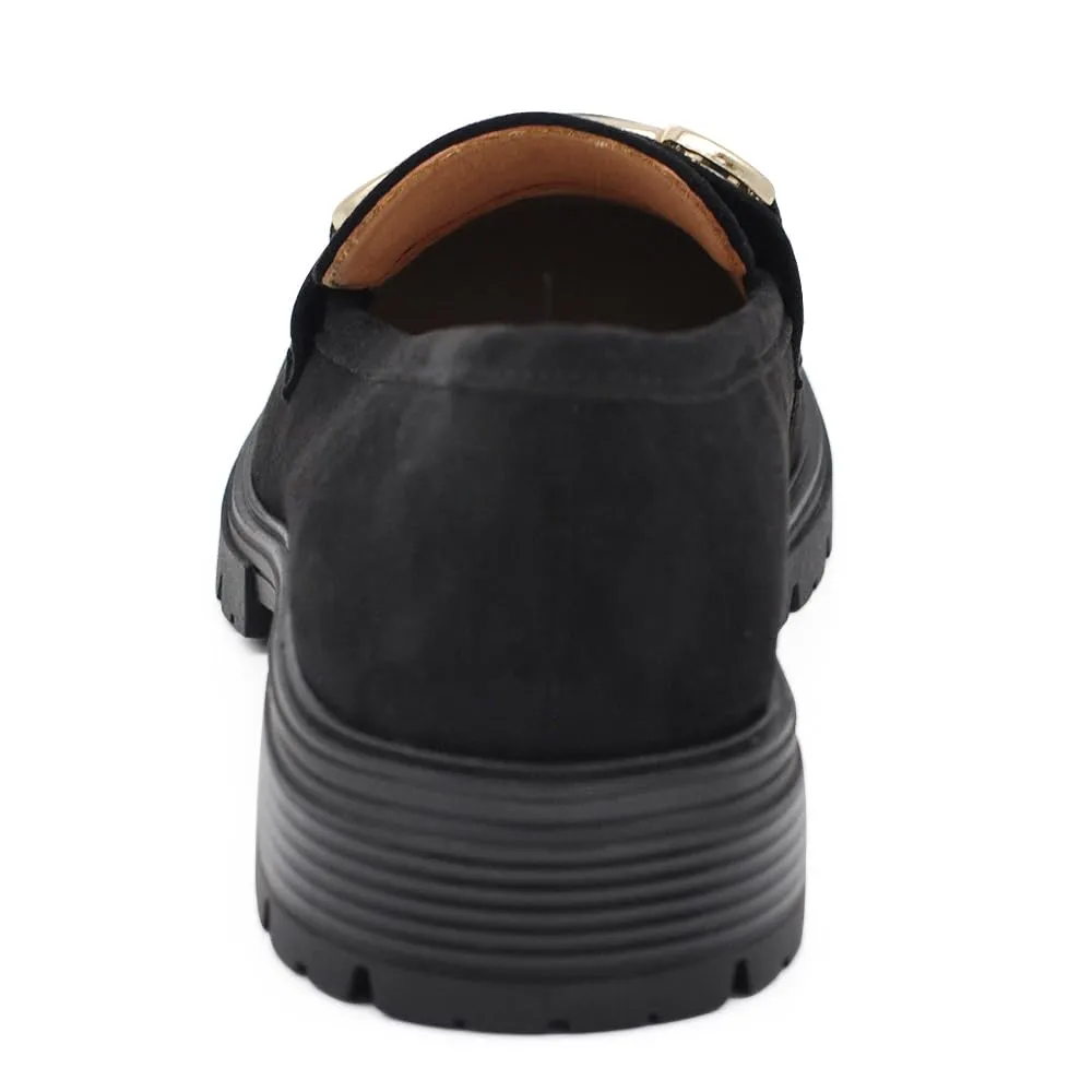 IF Mocassini Loafers Donna con Morsetto in Camoscio Blu Jeans YL209 N.40 - immagine 5