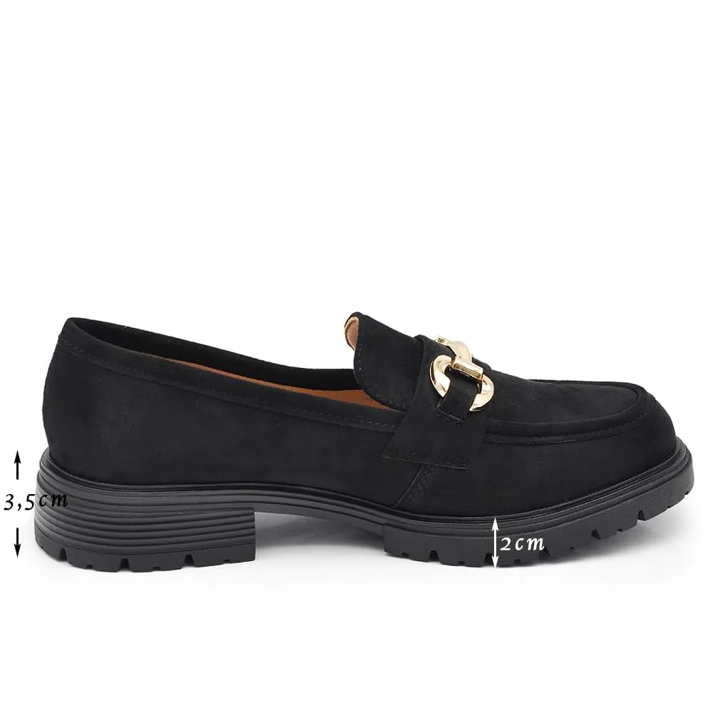 IF Mocassini Slip On Loafers Donna con Morsetto in Camoscio YL209 Blu Jeans N.37 - immagine 4