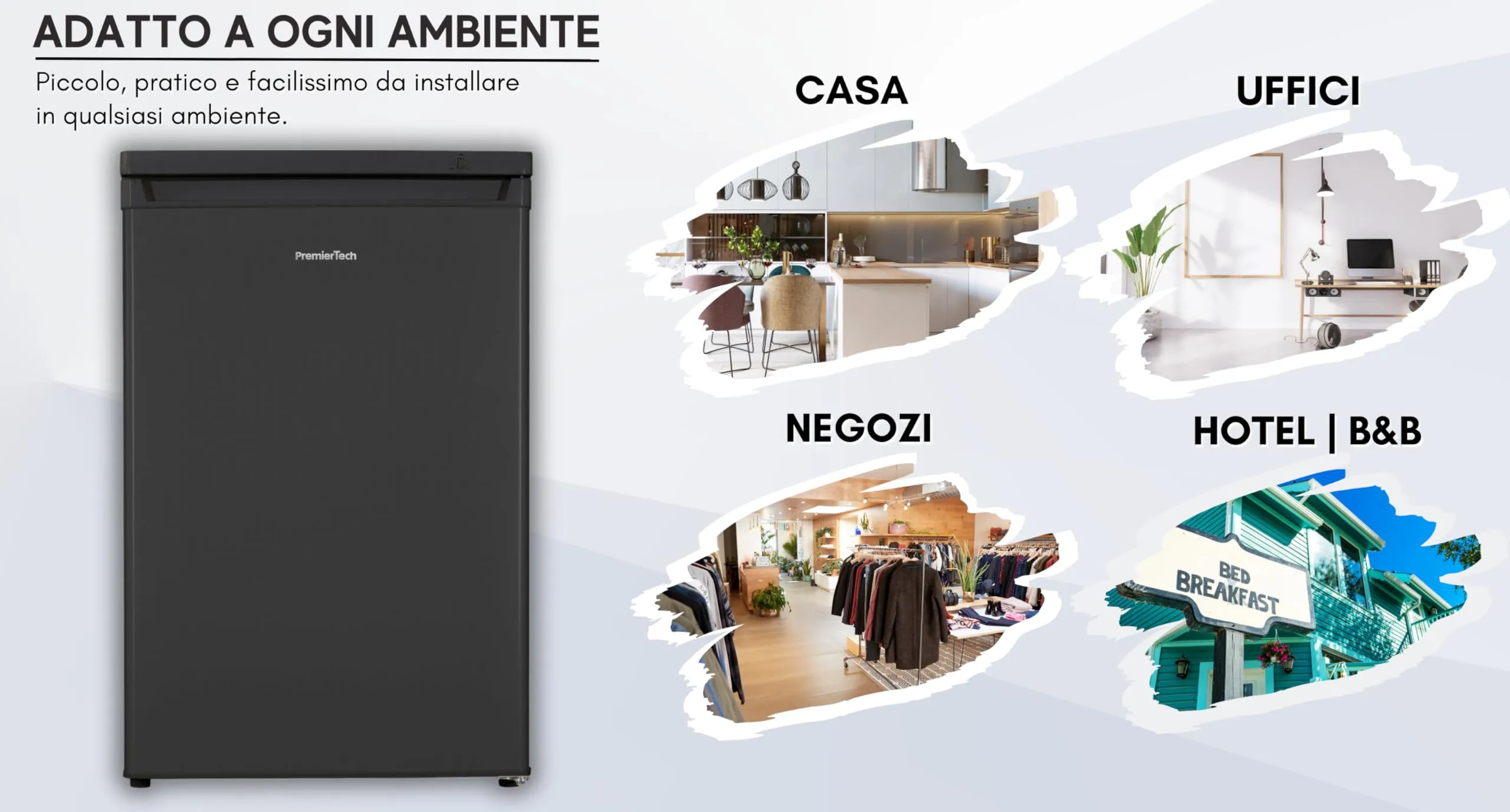 PremierTech Congelatore Verticale 91 Litri Nero 4 Cassetti PT91FRB - immagine 5