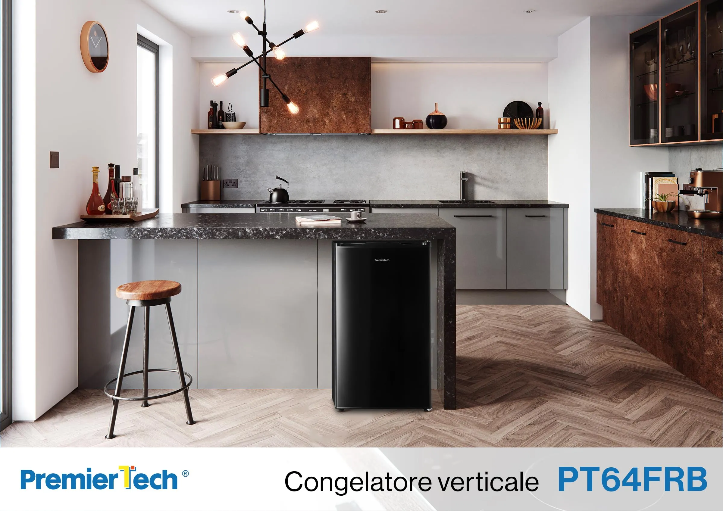 PremierTech Congelatore Verticale 64 Litri Nero 4 Stelle 3 Cassetti PT64FRB - immagine 6