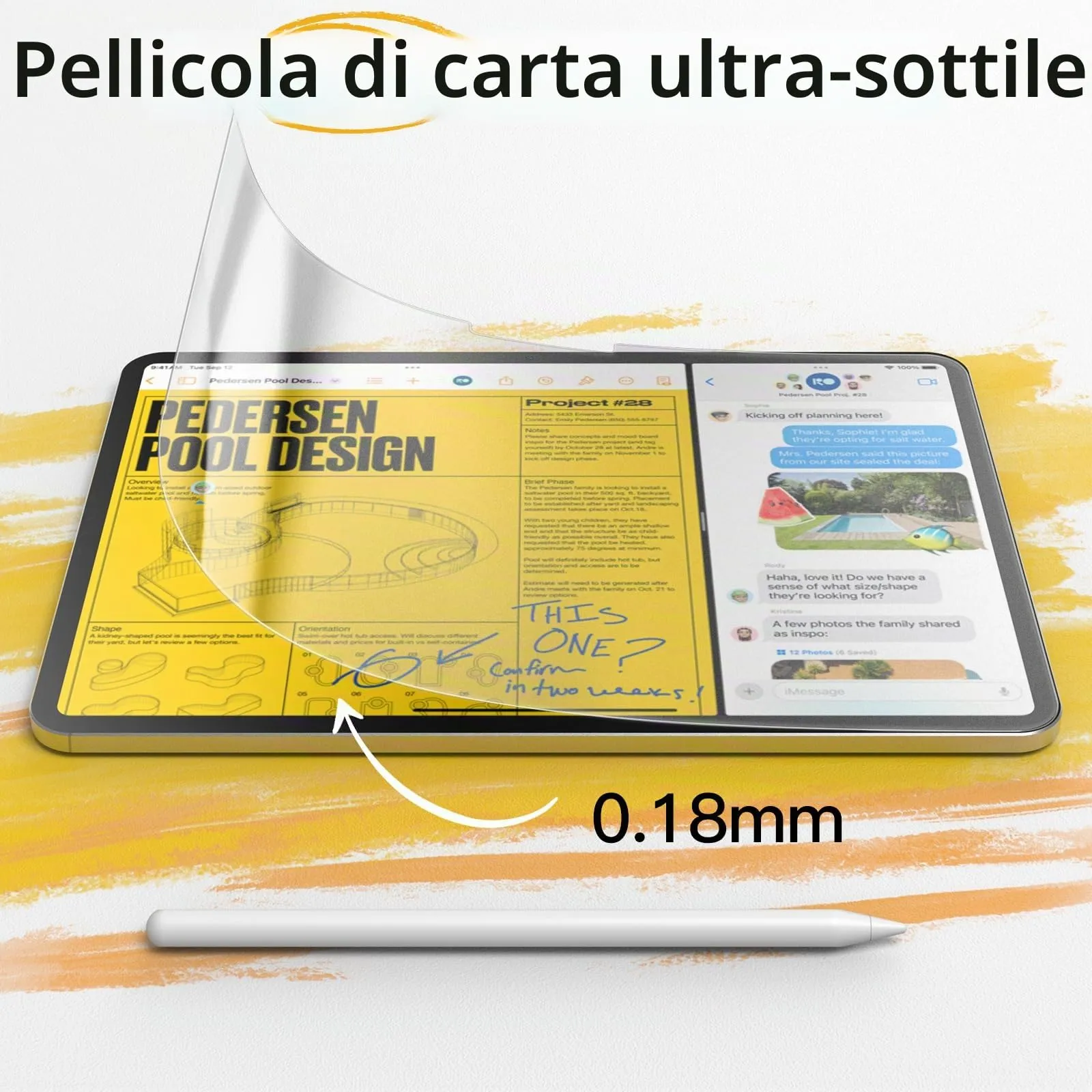 JETech Pellicola Protettiva Effetto Carta Opaca per iPad Pro 11" M5/M4 - immagine 5