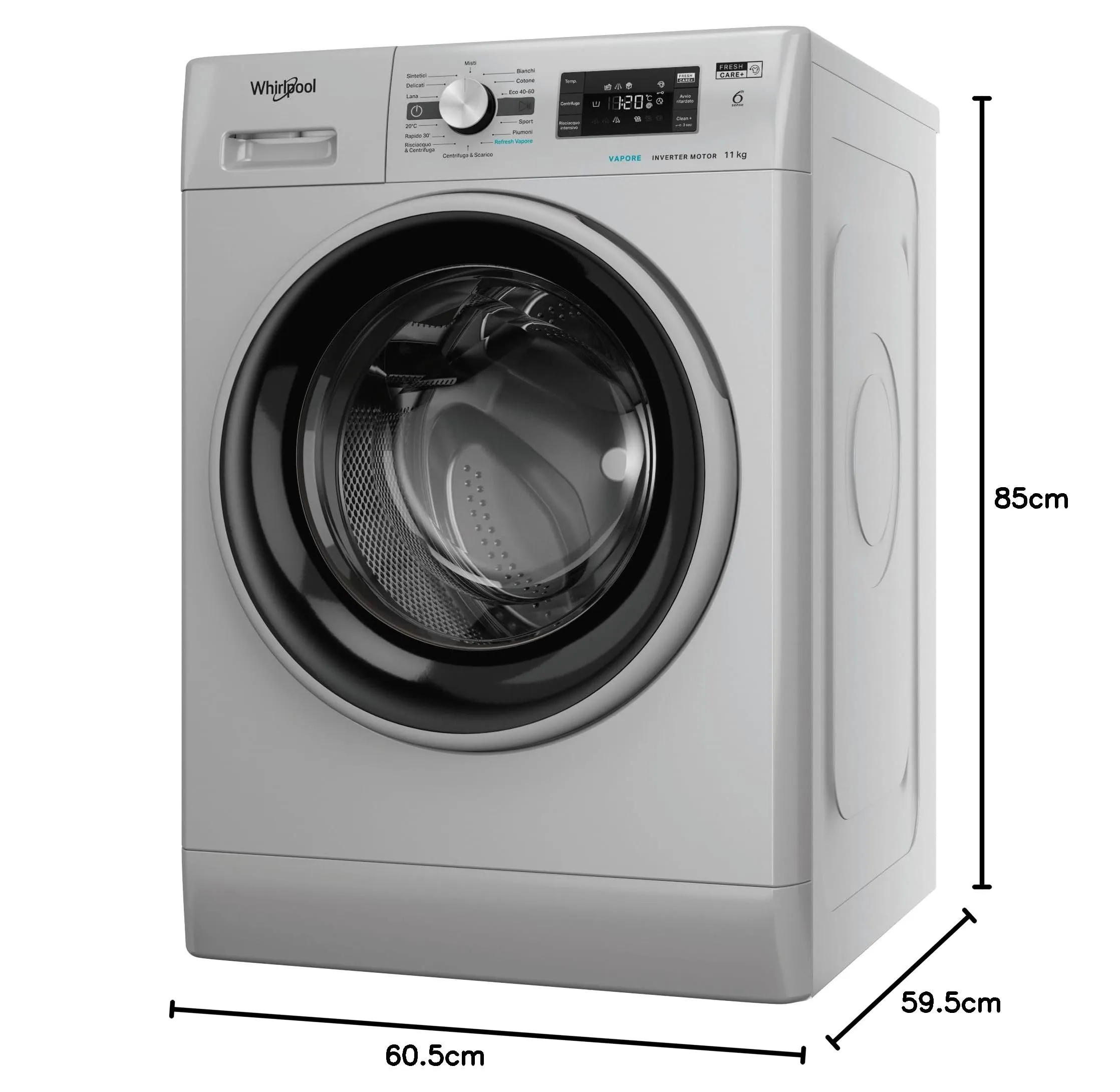 Whirlpool FFB 116 Silver IT Lavatrice 11kg Carica Frontale 1400 Giri Classe A - immagine 5