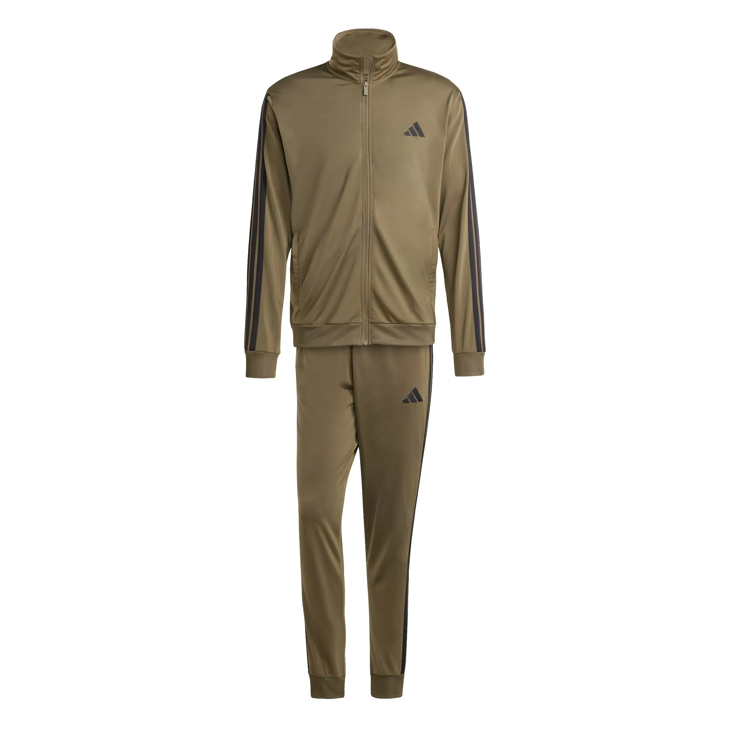 adidas Tuta da uomo in tricot con 3 strisce, Taglia M, Verde Oliva - immagine 4