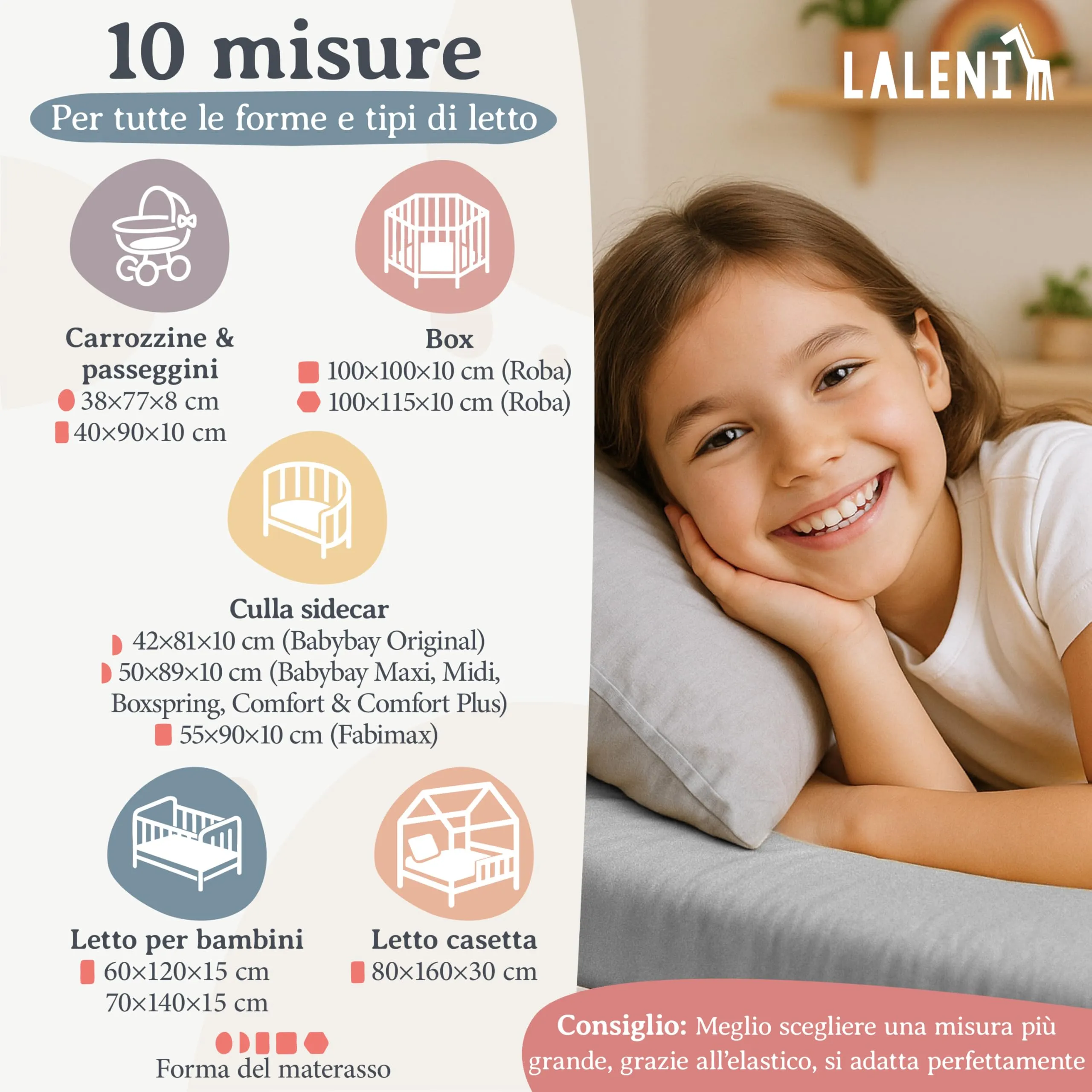 Laleni Lenzuolo Jersey per Lettino 80x160 cm, 100% Cotone, Grigio - immagine 2