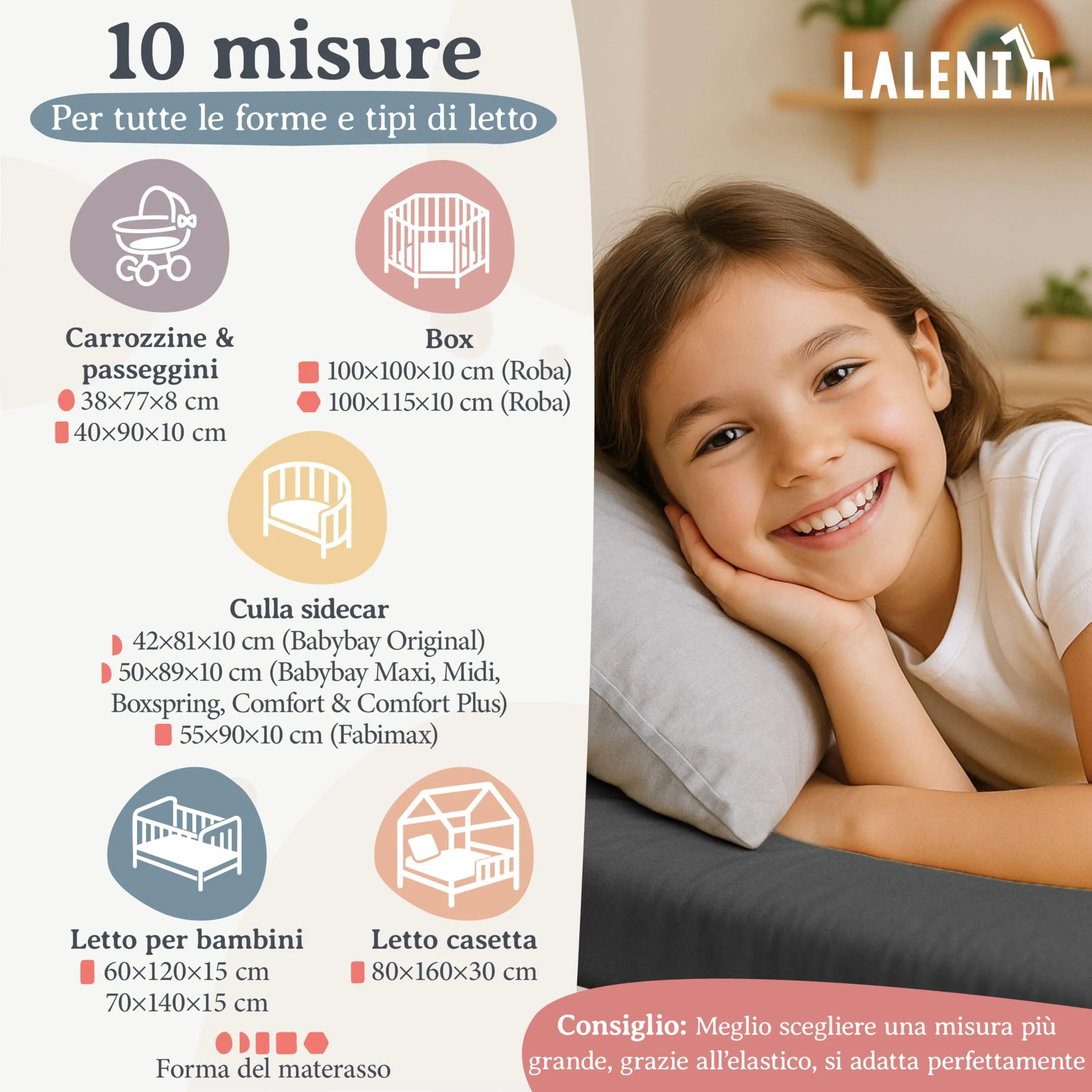 Laleni Lenzuolo Jersey per Lettino 80x160 cm, 100% Cotone, Antracite - immagine 2