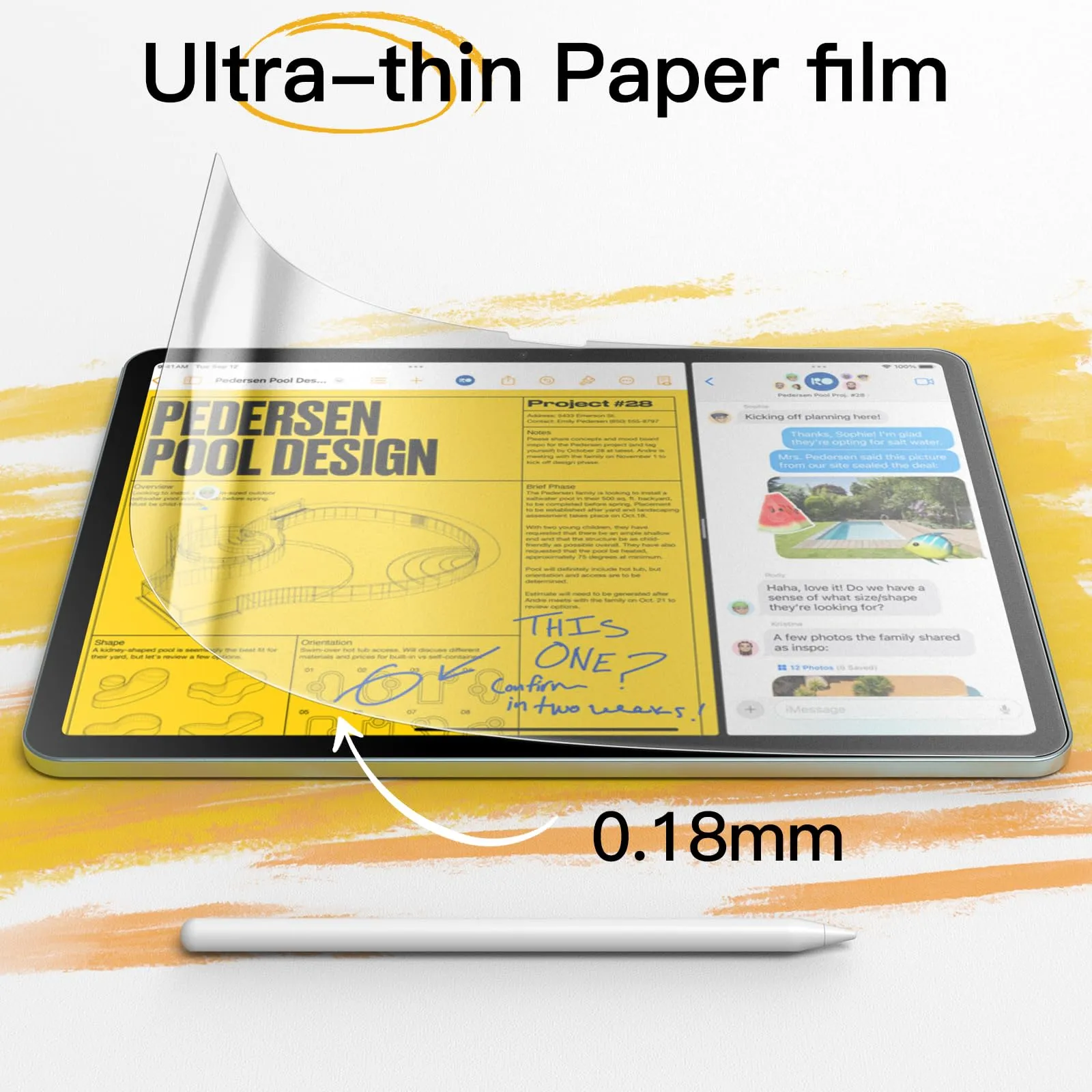 JETech Pellicola Protettiva Effetto Carta Opaca per iPad Air 11" M4/M3/M2 - immagine 5