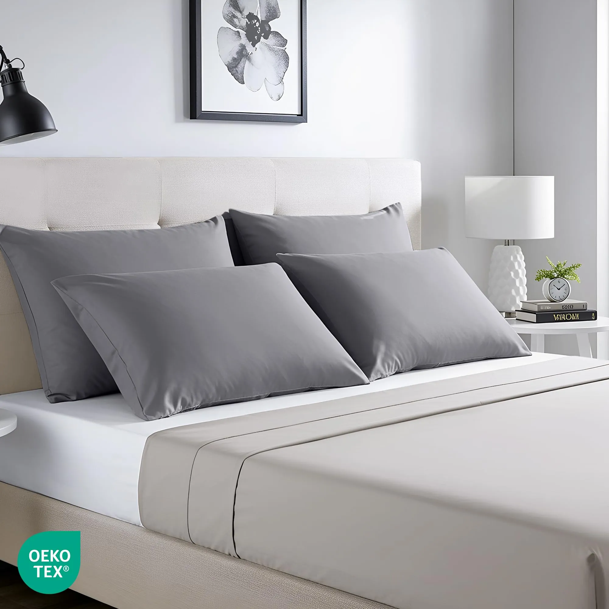 Utopia Bedding Set di 2 Copricuscino, 50 x 75 cm, Grigio - immagine 4