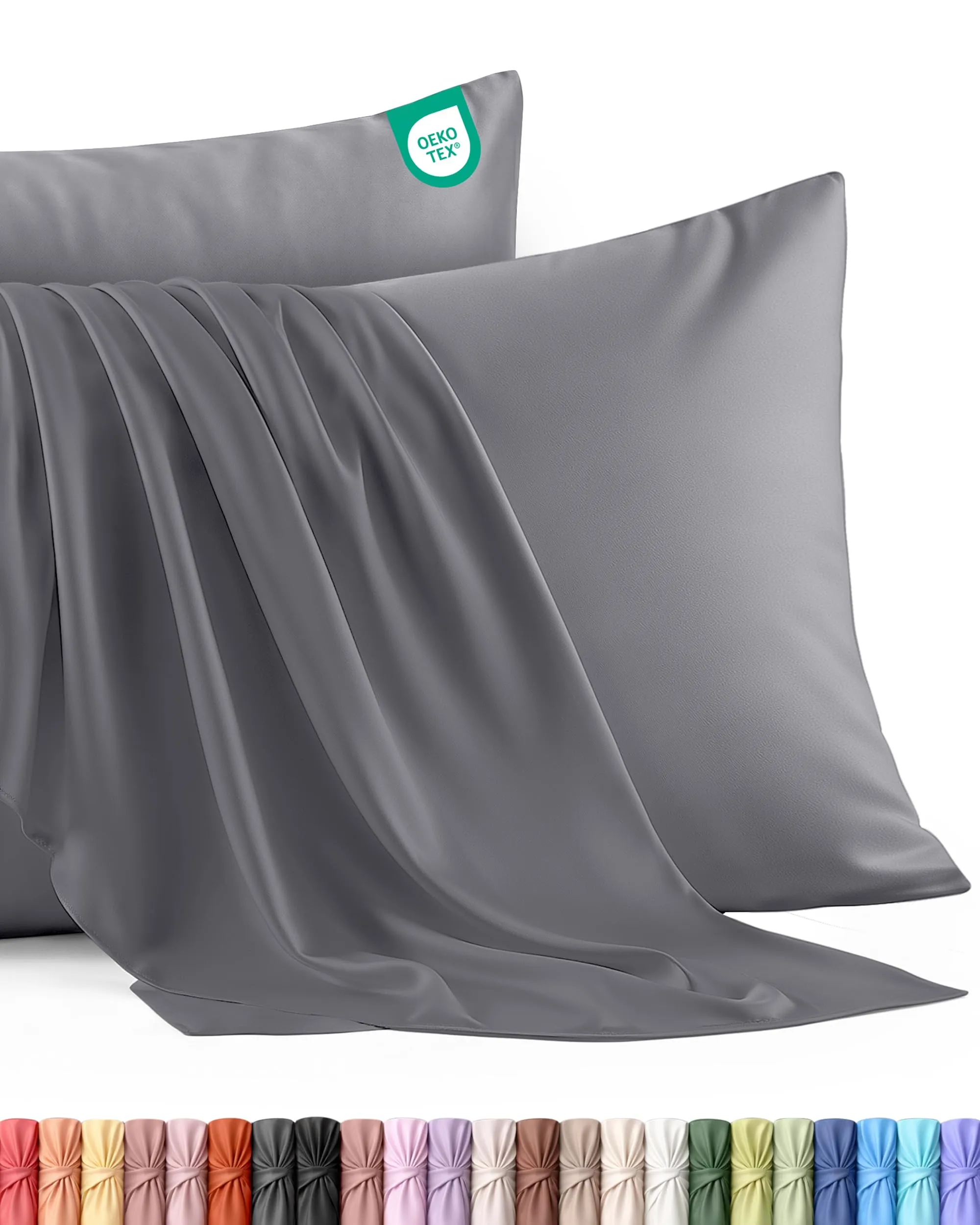 Utopia Bedding Set di 2 Copricuscino - 40 x 80 cm - Grigio - immagine 1