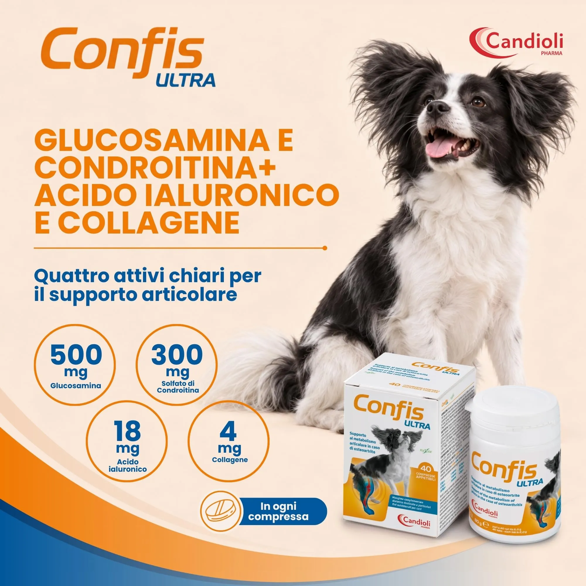 Candioli Confis Ultra per Articolazioni Cane, 40 Compresse - immagine 3