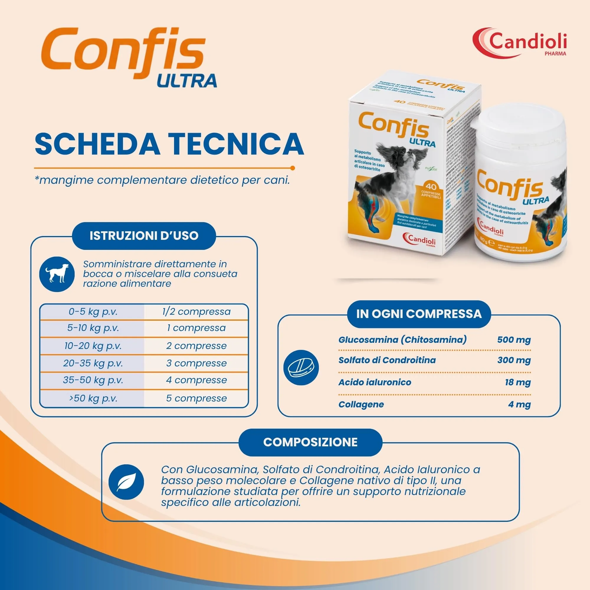 Candioli Confis Ultra per Articolazioni Cane, 40 Compresse - immagine 6