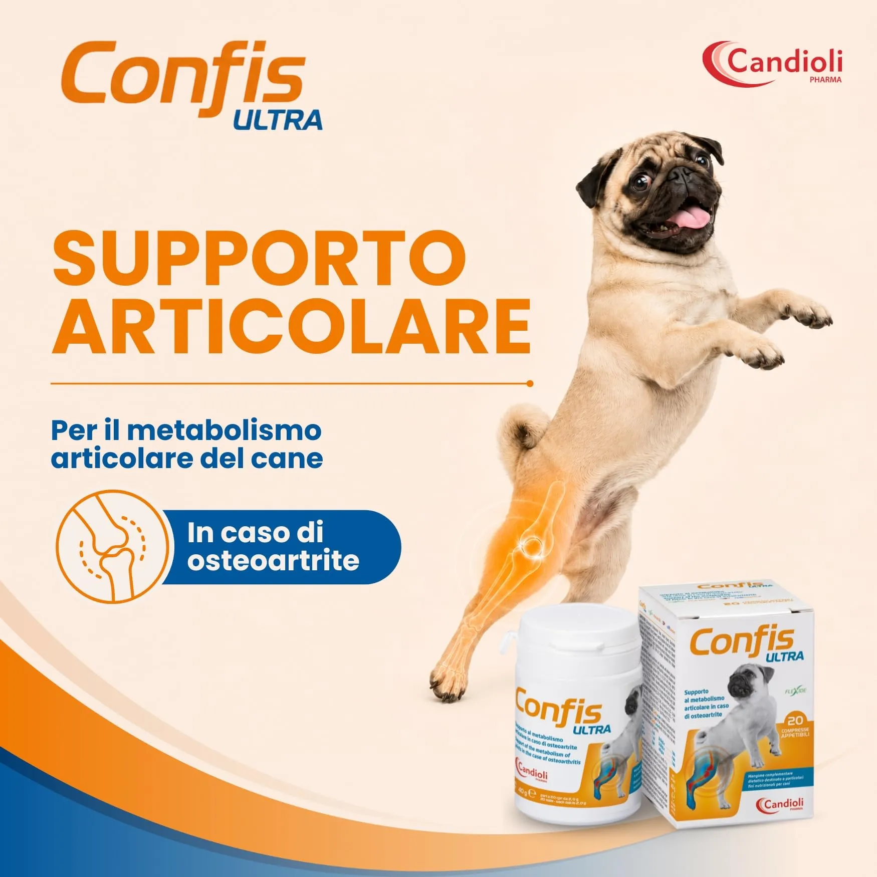 Candioli Confis Ultra per Articolazioni Cane, 20 Compresse - immagine 2