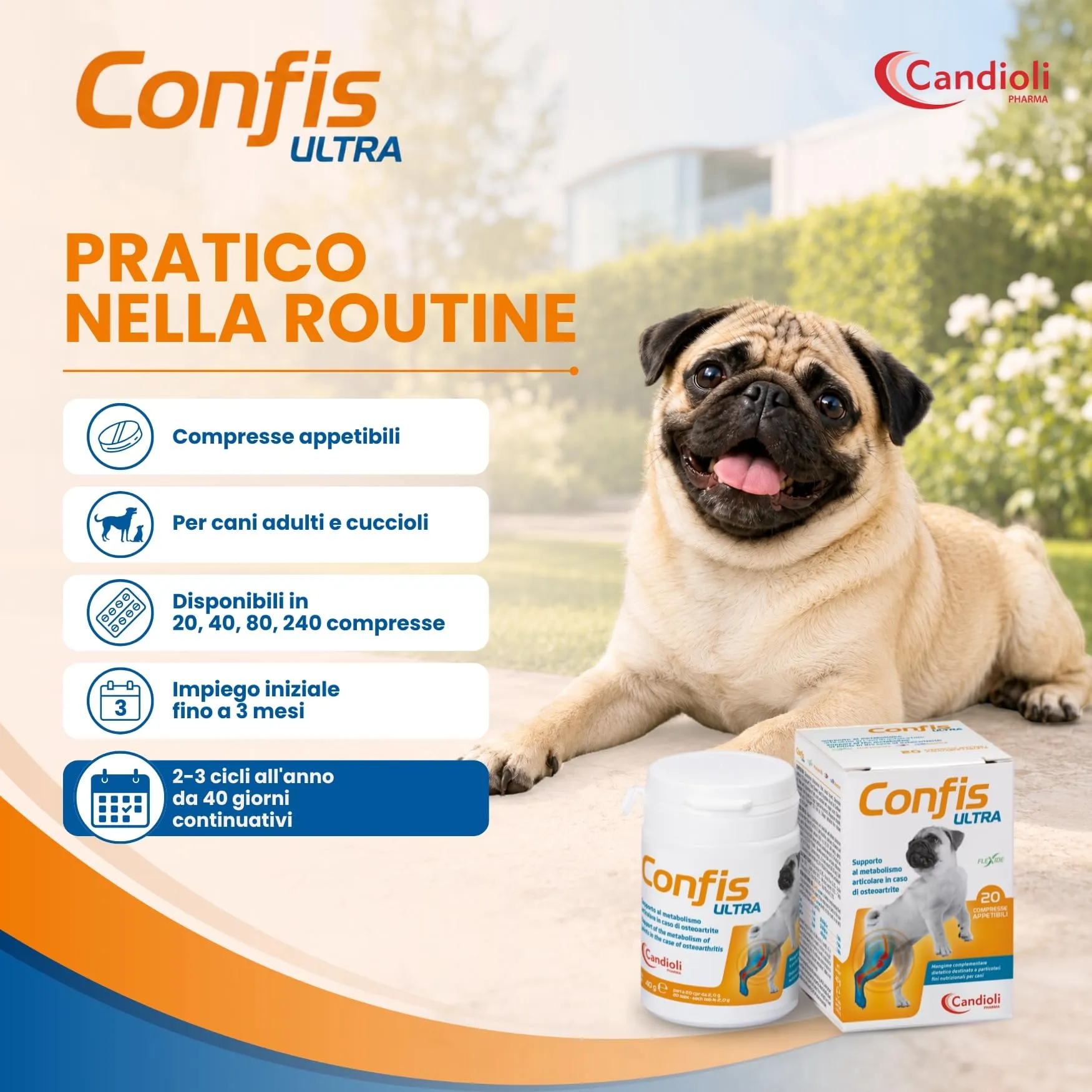 Candioli Confis Ultra per Articolazioni Cane, 20 Compresse - immagine 4
