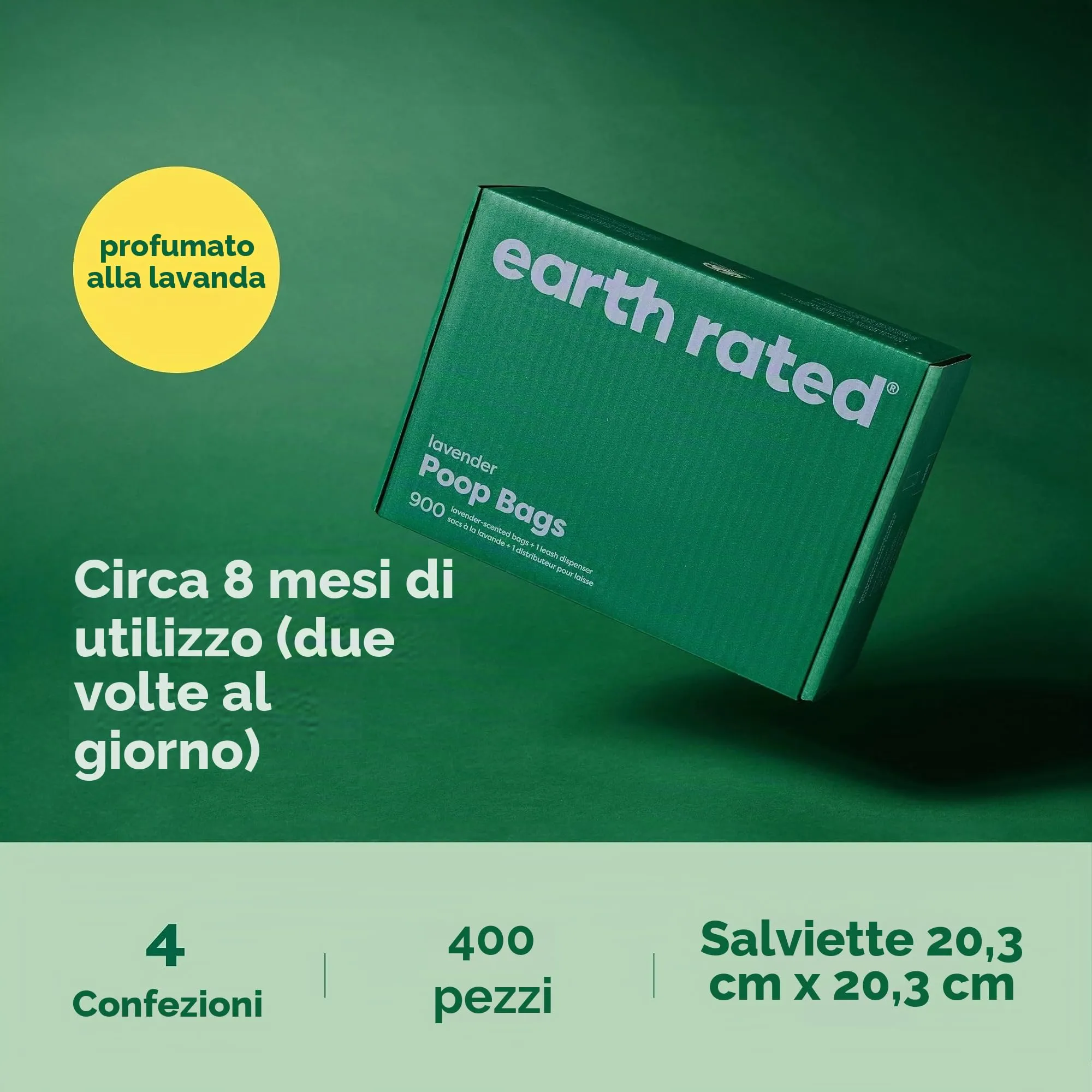 Earth Rated Salviette Ipoallergeniche per Cani alla Lavanda, 400 Pezzi - immagine 8