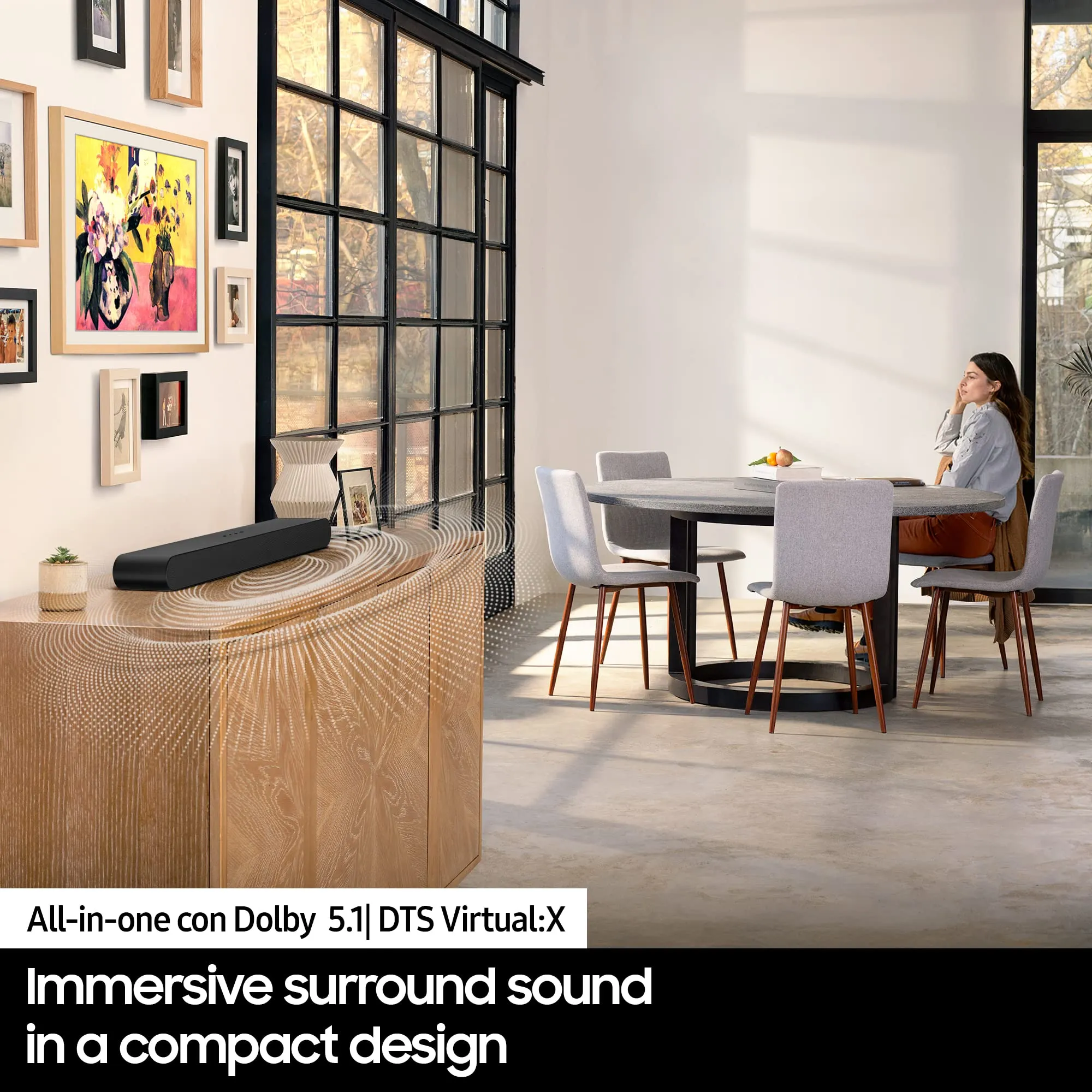 Samsung Soundbar HW-S50B/ZF, 5 Canali 140W, Audio 3D Wireless, Nero - immagine 4