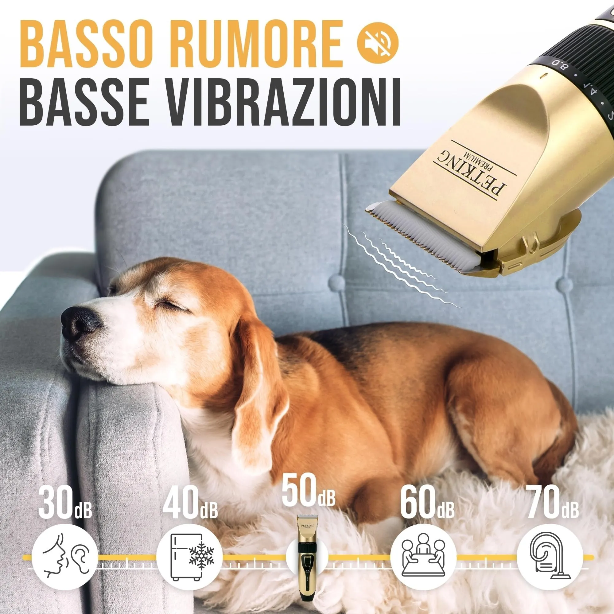 PetKing Premium Tosatrice Cani Senza Fili Silenziosa Kit Toelettatura - immagine 4