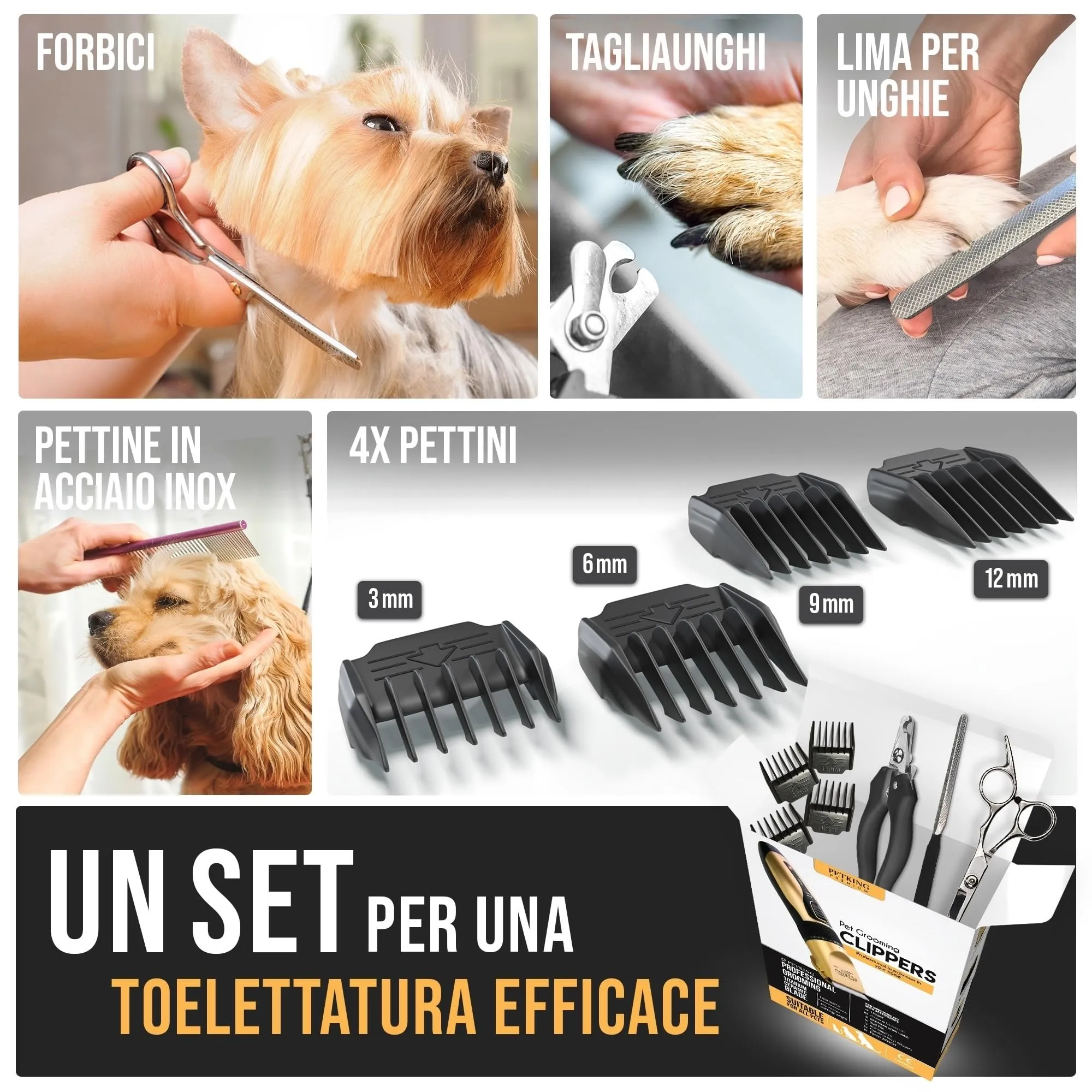 PetKing Premium Tosatrice Cani Senza Fili Silenziosa Kit Toelettatura - immagine 6