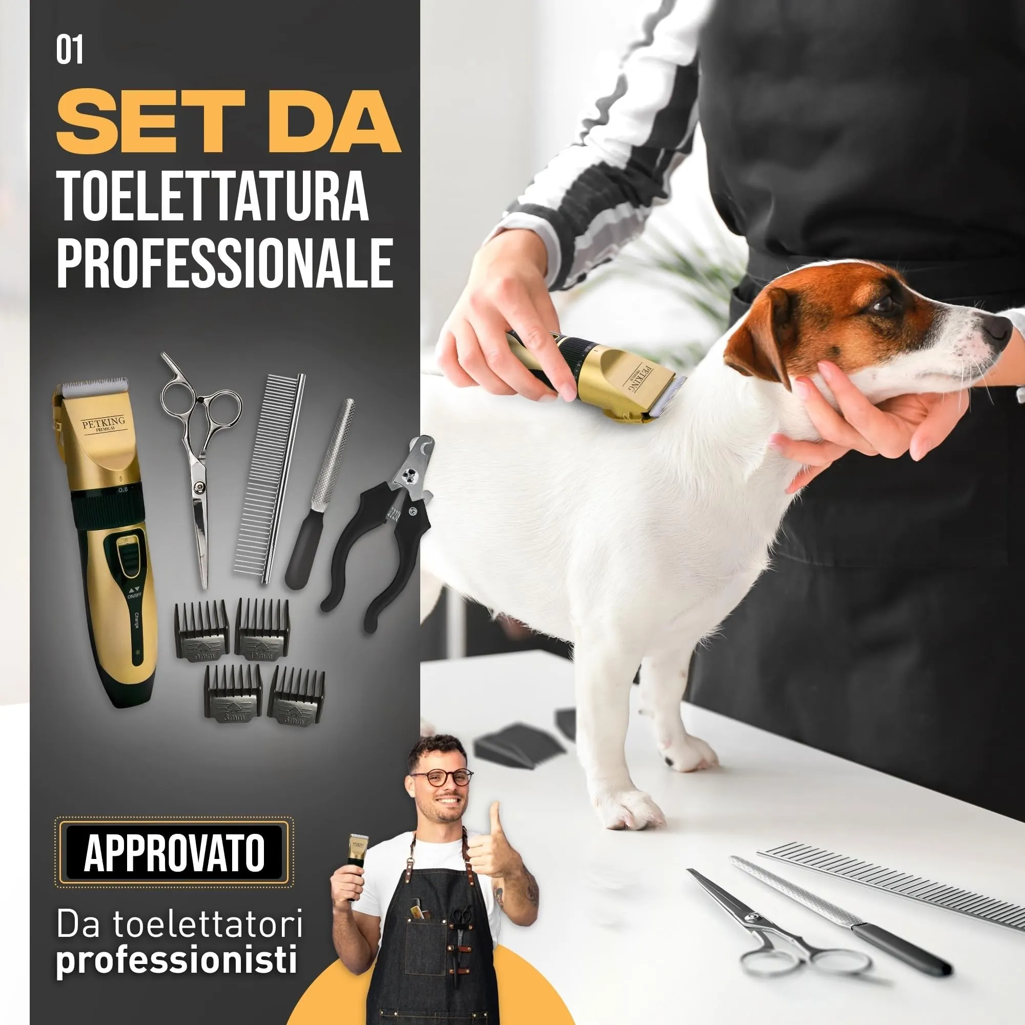 PetKing Premium Tosatrice Cani Senza Fili Silenziosa Kit Toelettatura - immagine 8