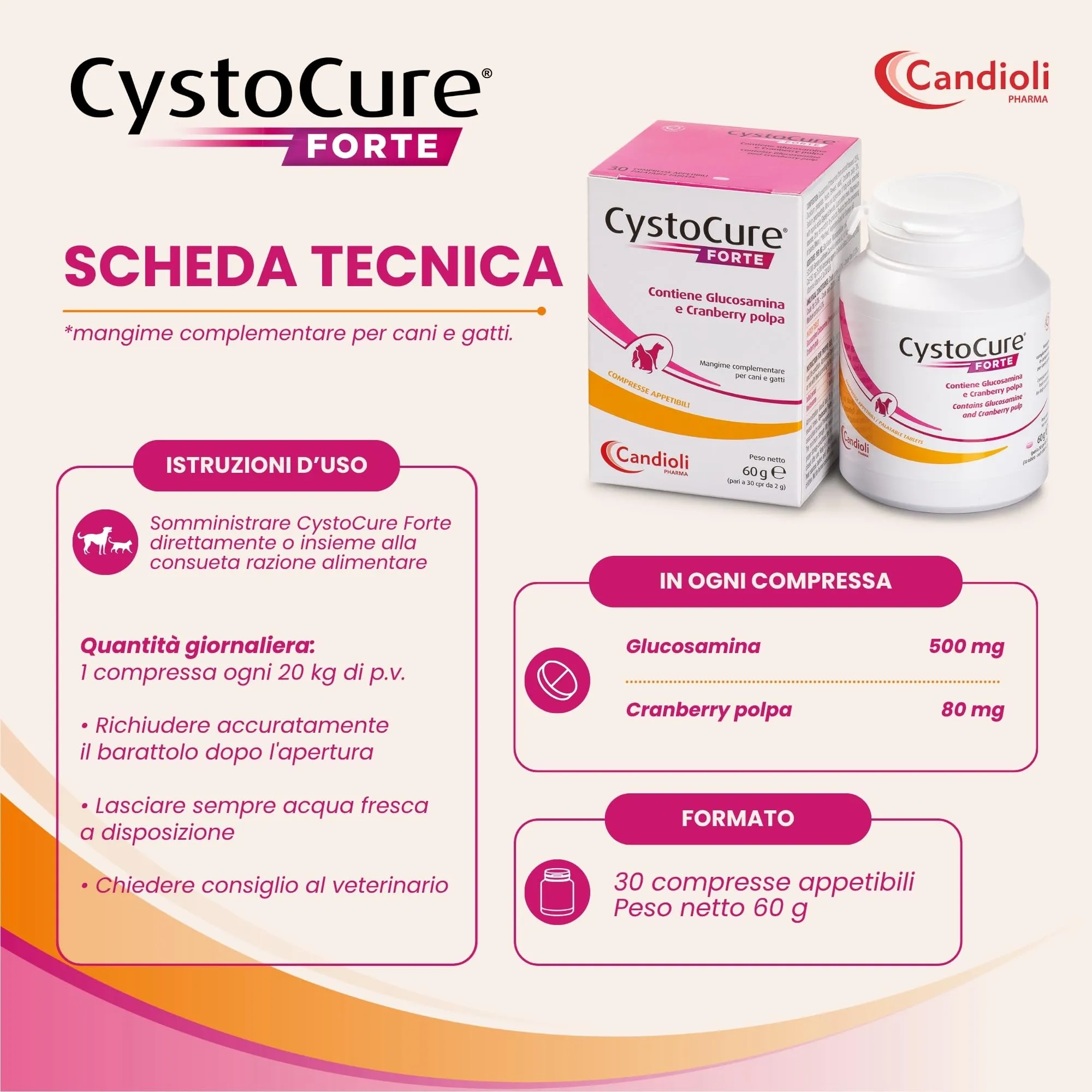 Candioli Cystocure Forte per Cane e Gatto, 30 Compresse - immagine 6