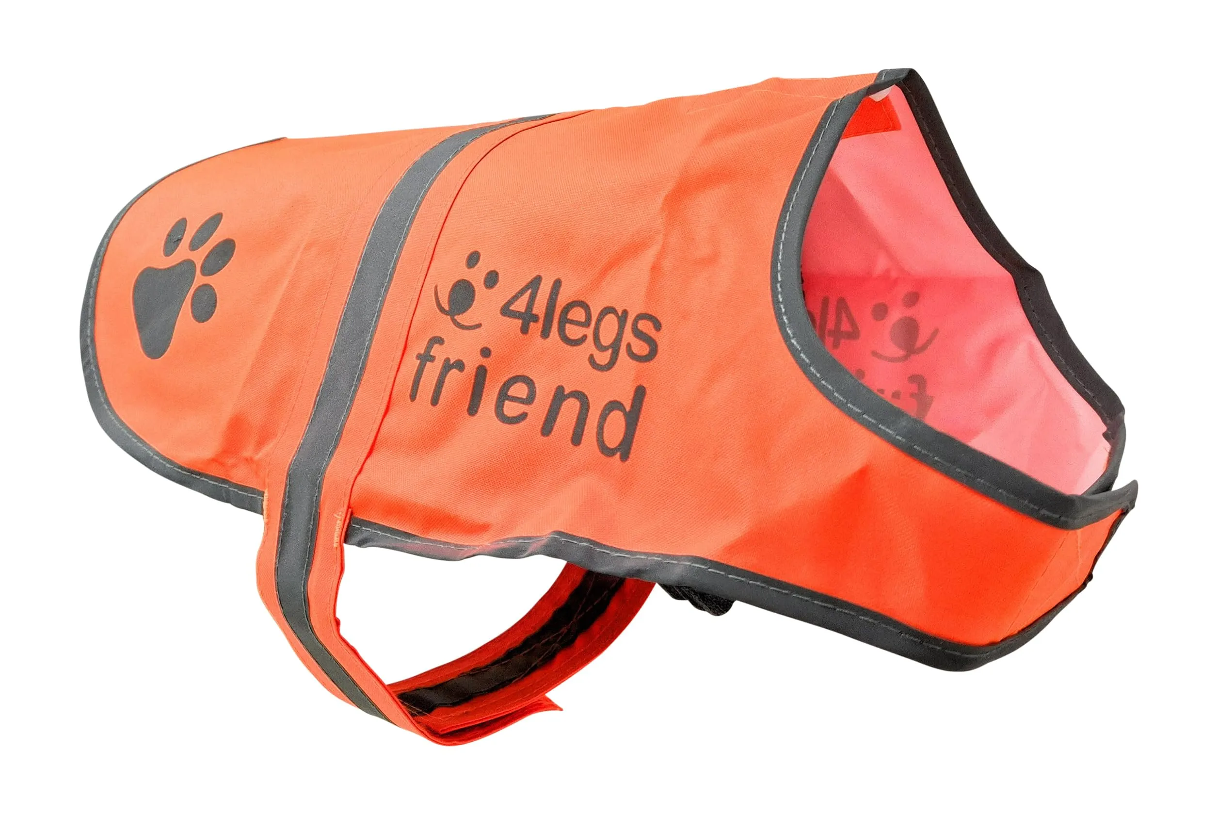 4LegsFriend Gilet Riflettente di Sicurezza per Cani, Arancione, Large - immagine 1