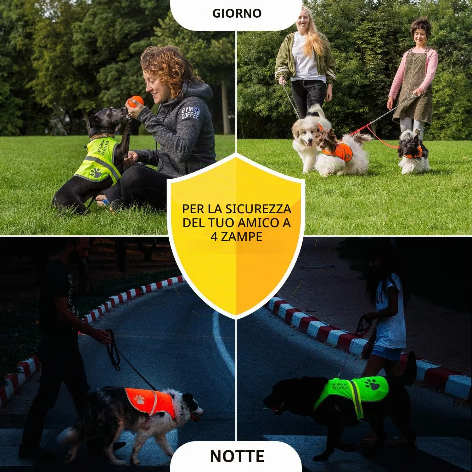 4LegsFriend Gilet Riflettente di Sicurezza per Cani, Arancione, Taglia Medium - immagine 10