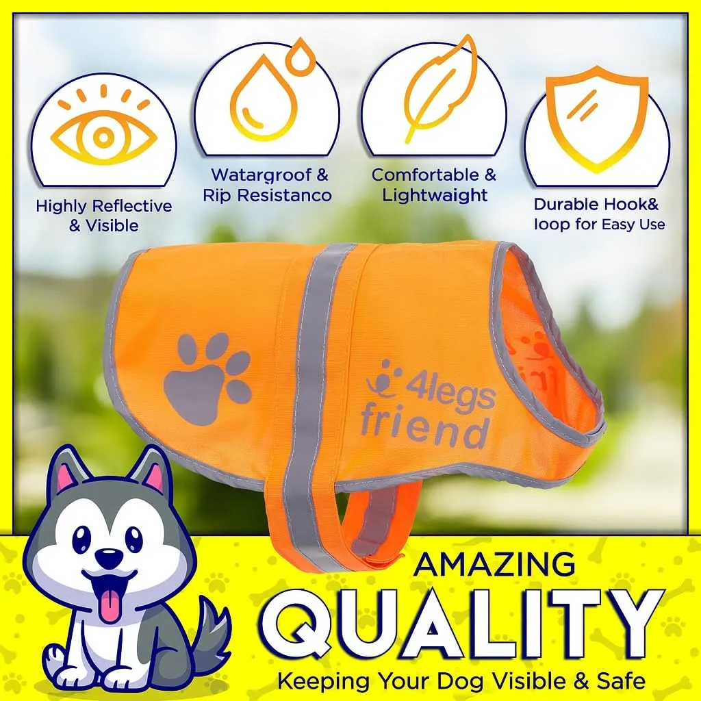 4LegsFriend Gilet riflettente per cane, Extra Small, Arancione - immagine 2