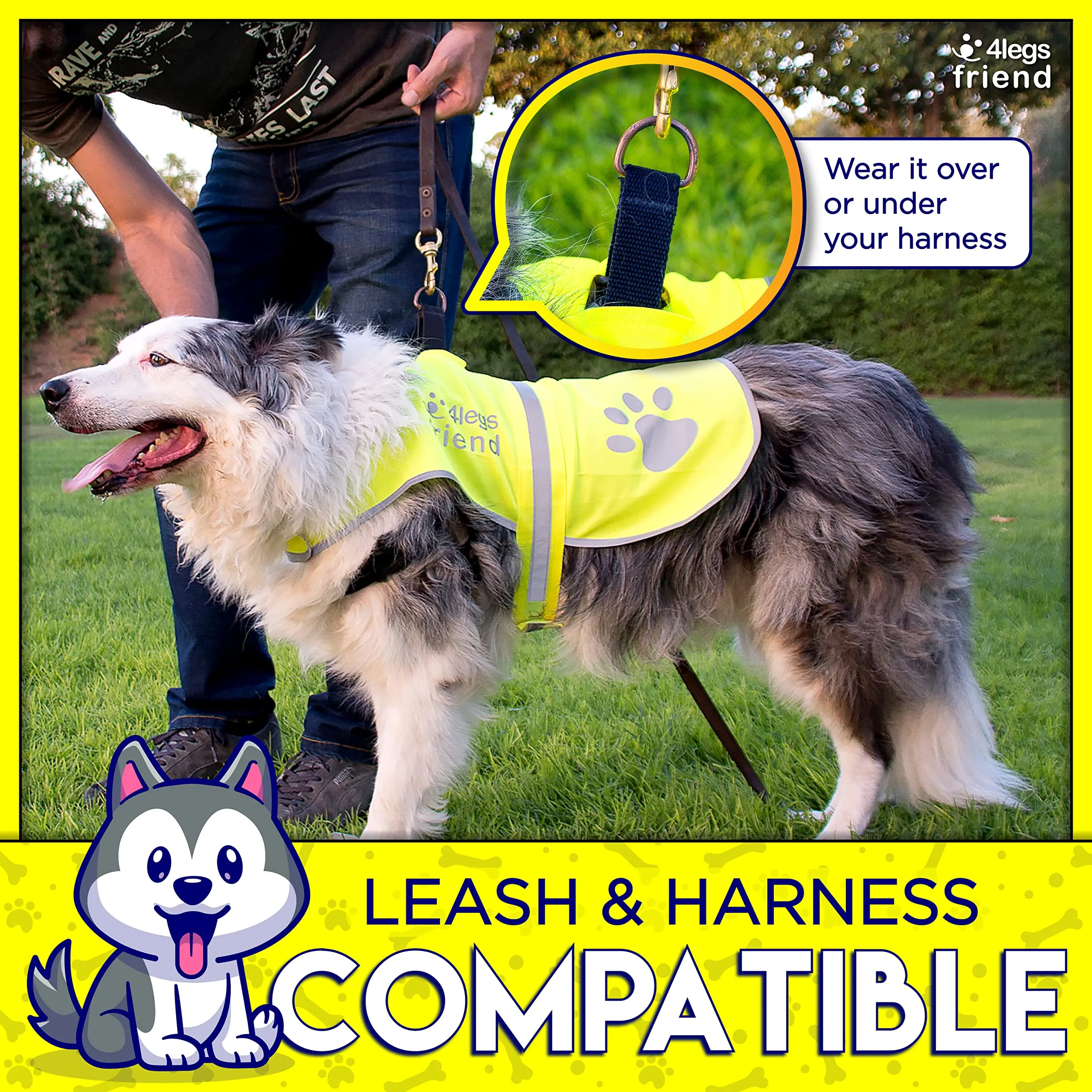 4LegsFriend Gilet riflettente per cane, Extra Small, Arancione - immagine 5