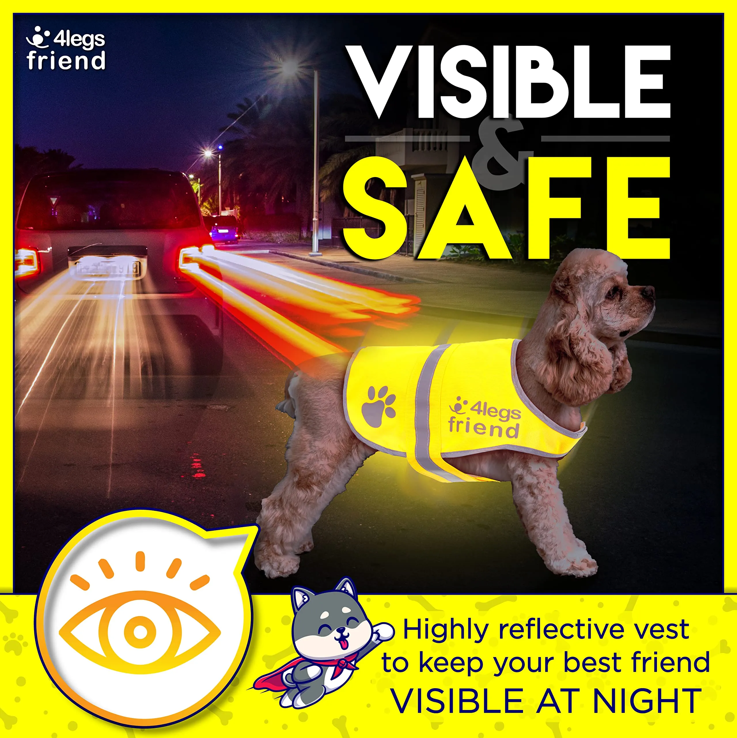 4LegsFriend Gilet riflettente per cane, Extra Small, Arancione - immagine 6