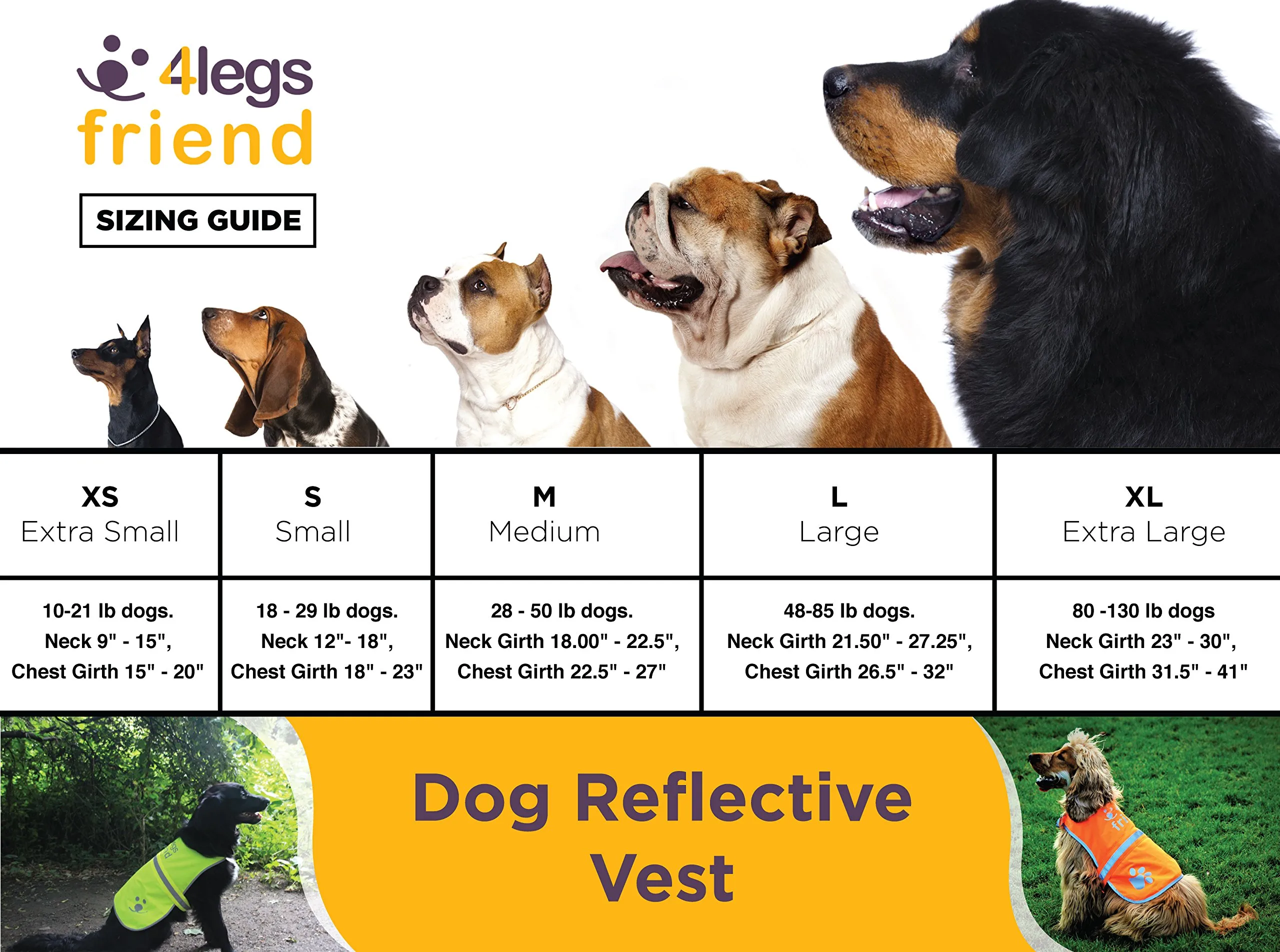 4LegsFriend Giubbotto Riflettente di Sicurezza per Cani, Giallo, Small - immagine 5