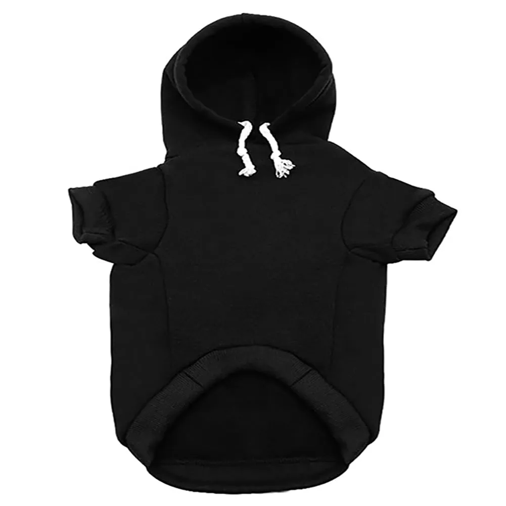 Izefia Felpa con Cappuccio Security per Cani, Maglione in Cotone Nero, Taglia M - immagine 3