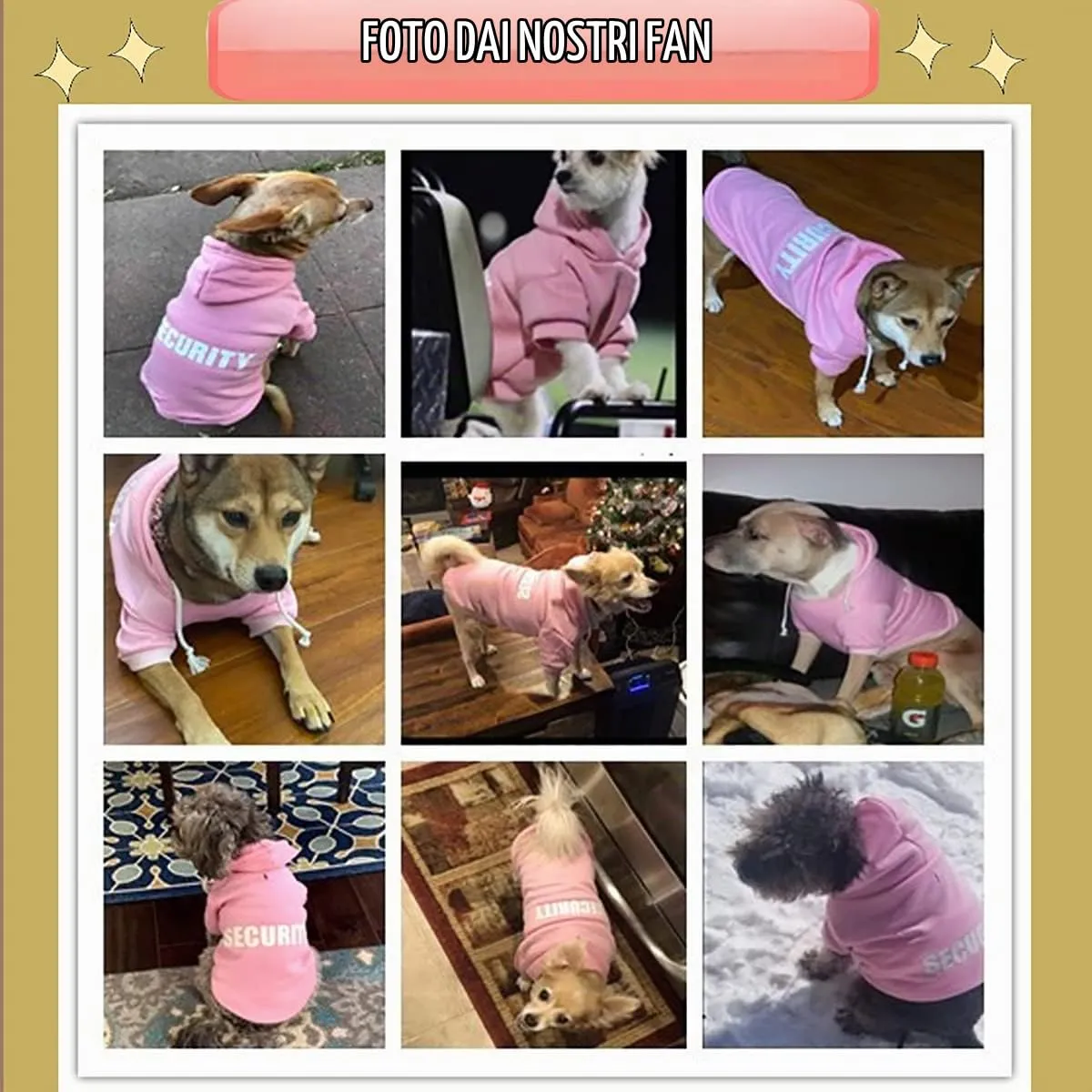 Izefia Felpa con Cappuccio Security per Cani in Cotone, Nero, 4XL - immagine 7