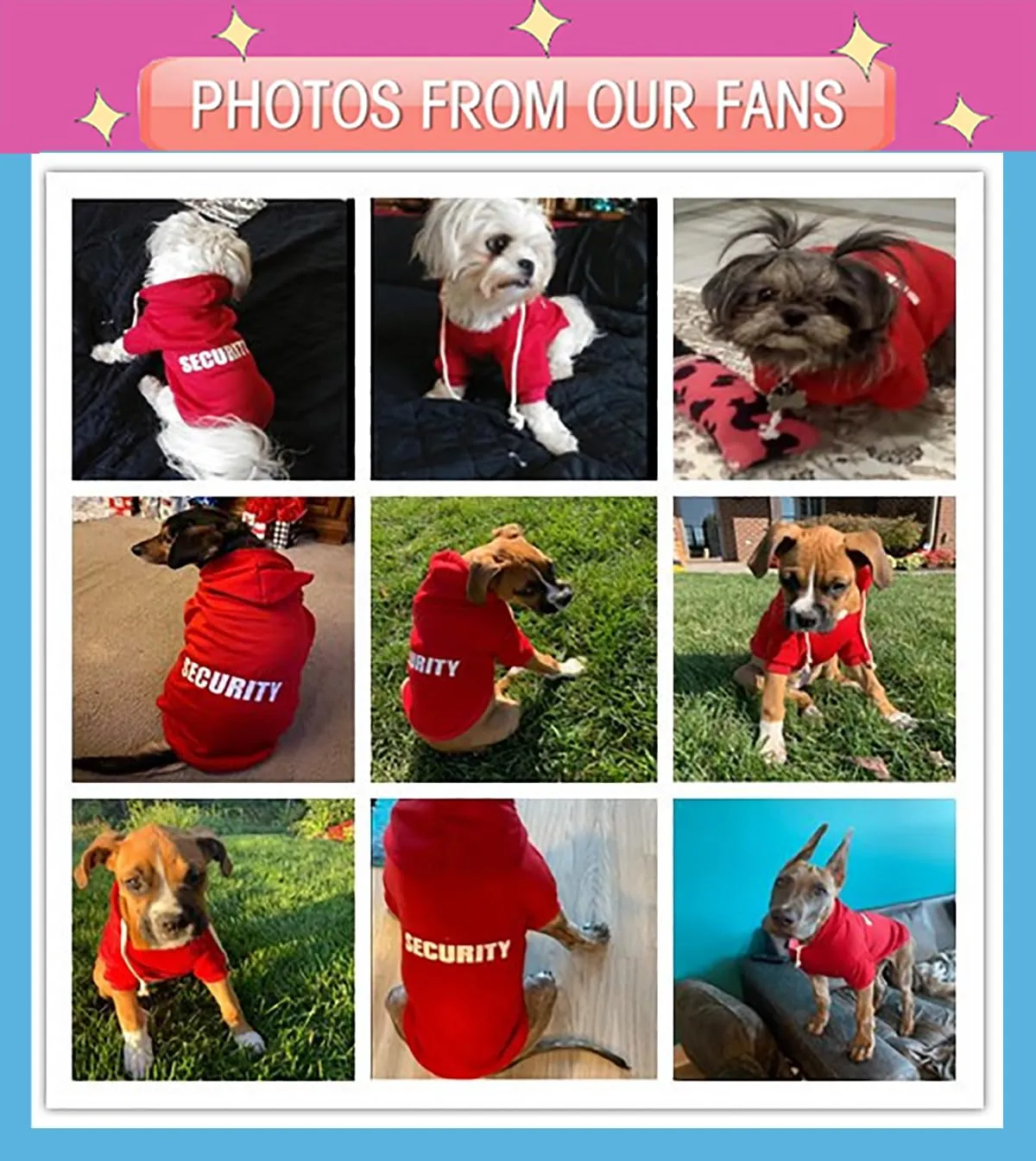 Izefia Felpa con Cappuccio Security per Cani in Cotone, Carmine 5XL - immagine 6