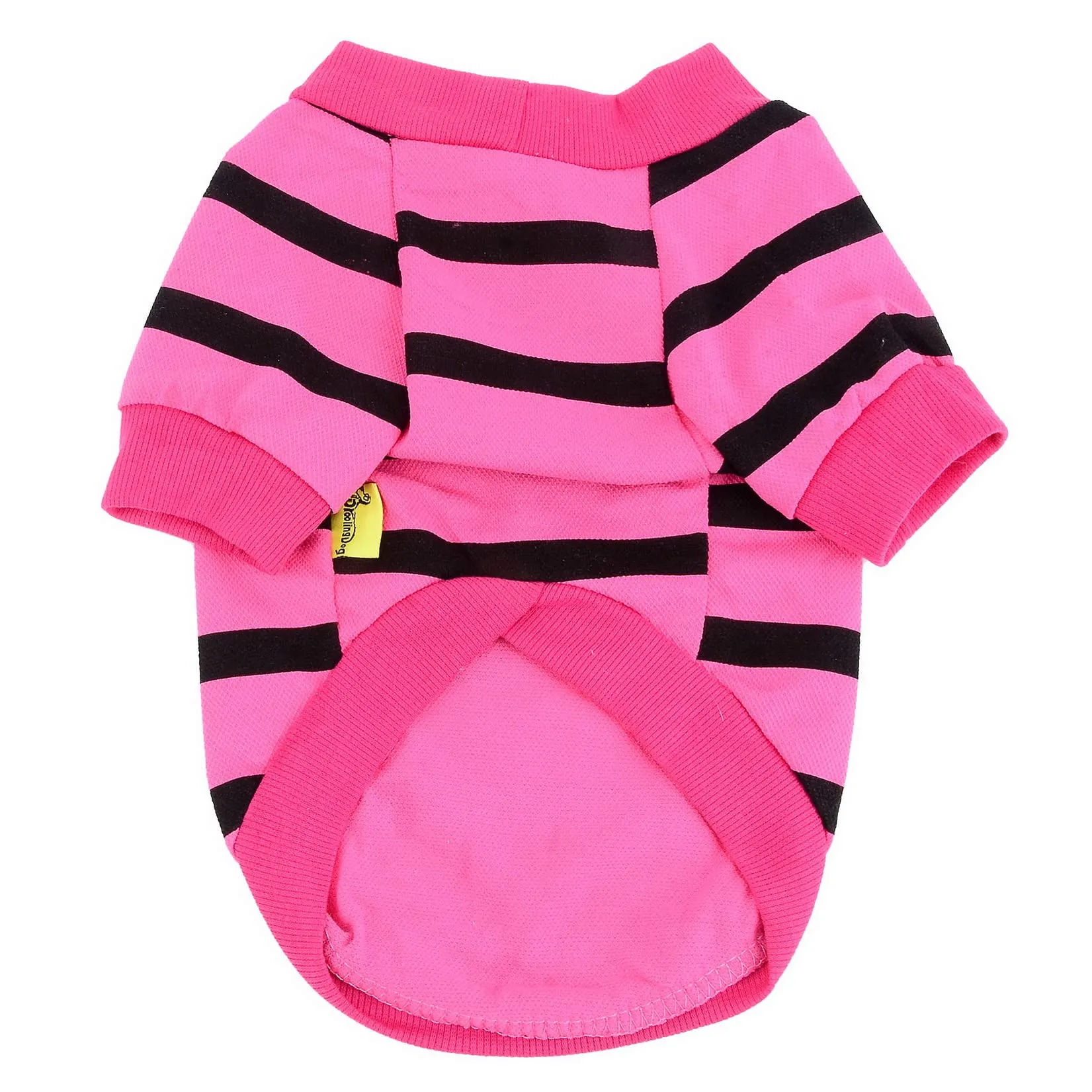 Zunea Magliette Estive a Righe con Paillettes a Cuore per Cani di Piccola Taglia, Rosa, L - immagine 4