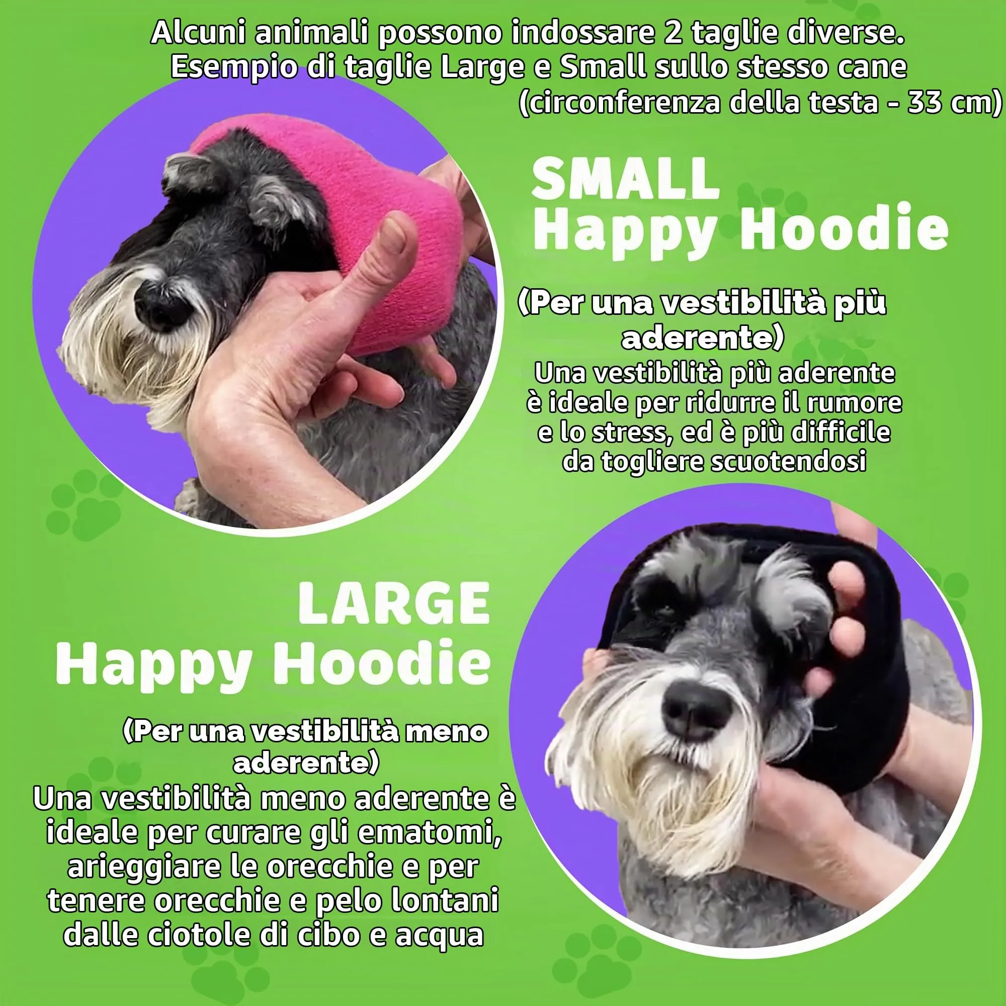 ZONI PETS Happy Hoodie Fascia Calmante per Cani e Gatti, Anti-Ansia e Protezione dal Rumore, XL, Nero - immagine 8