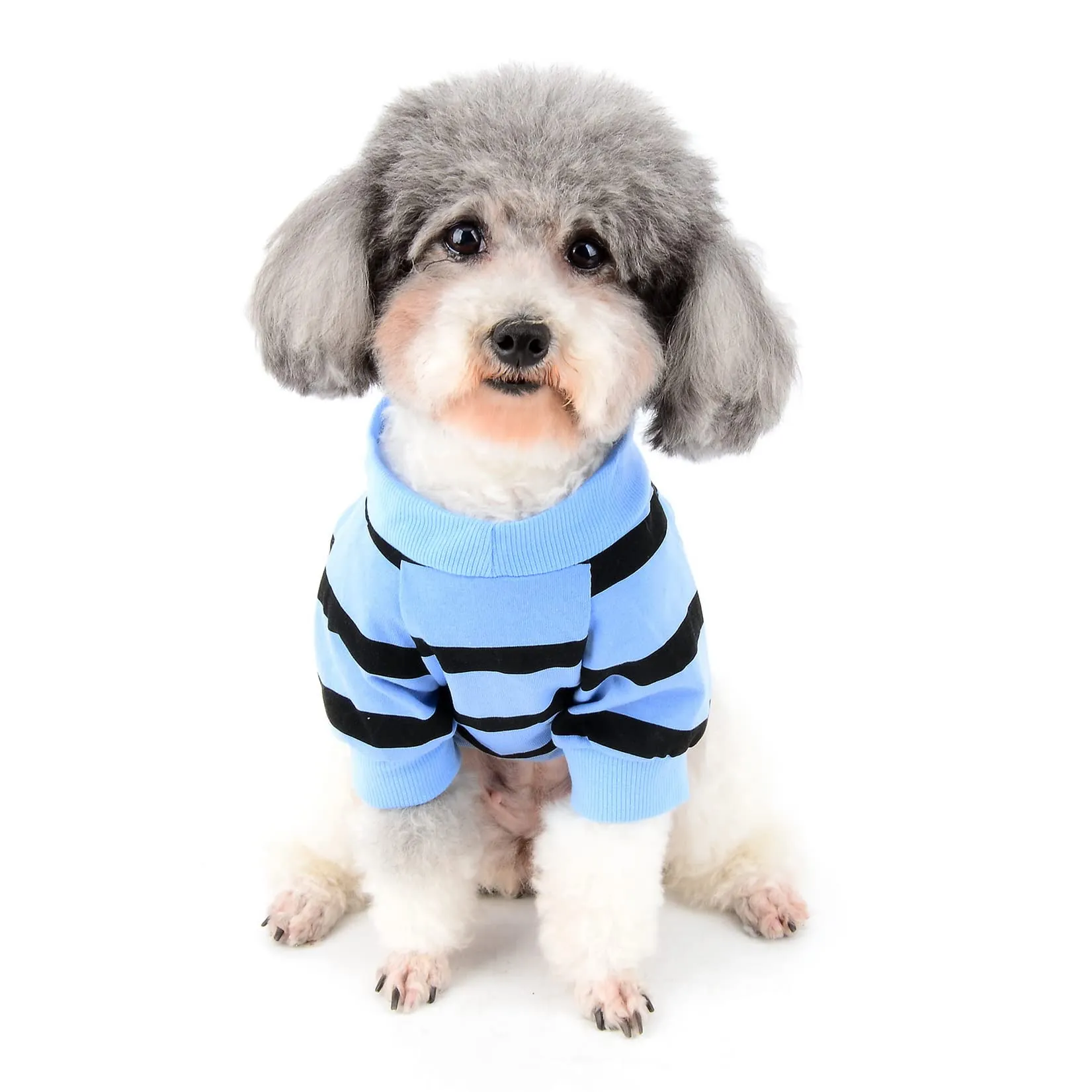 Zunea Magliette per Cani a Righe con Paillettes Cuore, Blu, XL - immagine 7