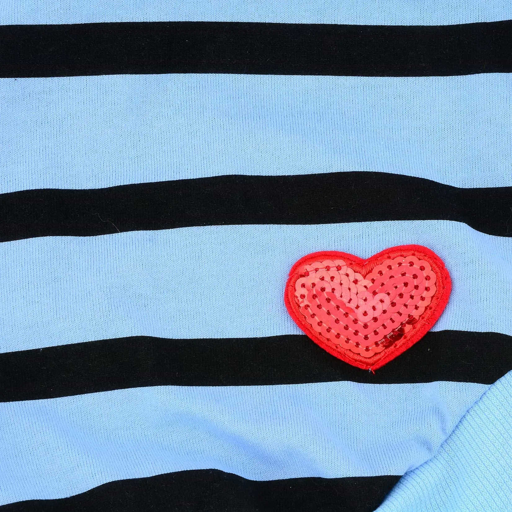 Zunea Magliette per Cani Piccola Taglia Estiva a Righe con Paillettes Cuore Blu M - immagine 5
