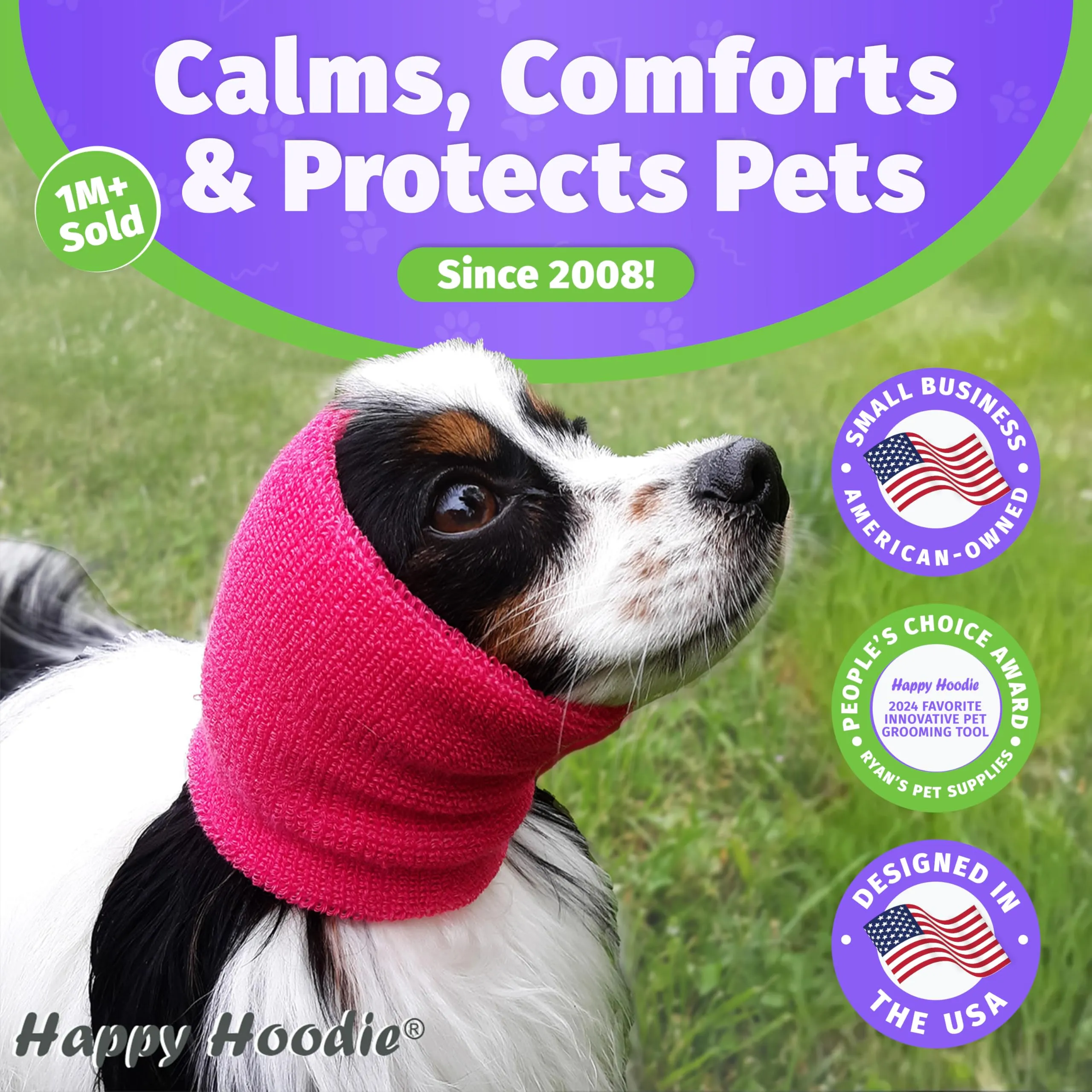 ZONI PETS Happy Hoodie Dog & Cat Calming Band, Small, Blue - immagine 2