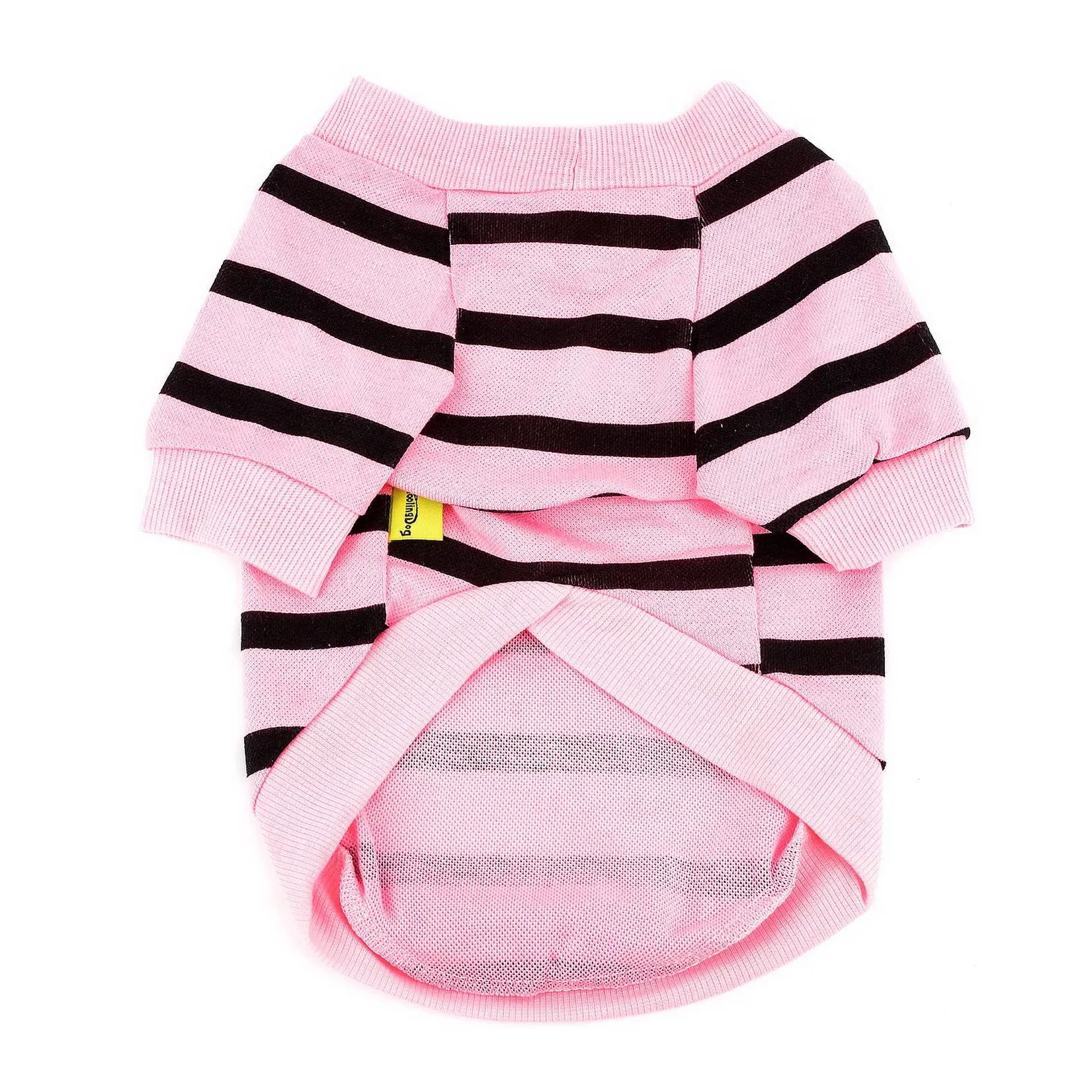 Zunea Magliette per Cani Piccola Taglia a Righe con Paillettes Cuore in Cotone, Babyrosa, M - immagine 4
