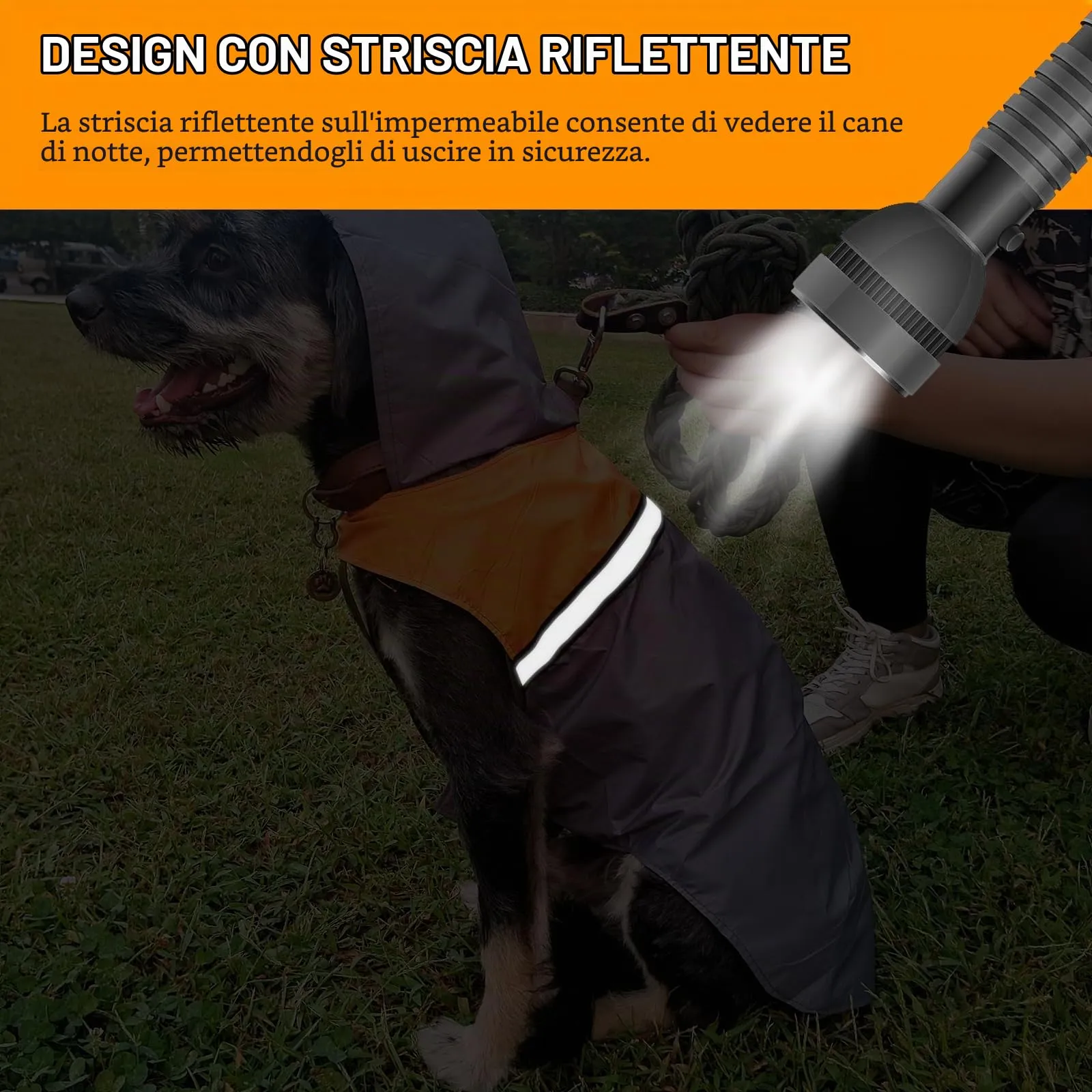 SLE Impermeabile per Cani con Cappuccio, Riflettente e Traspirante, Taglia S - immagine 4