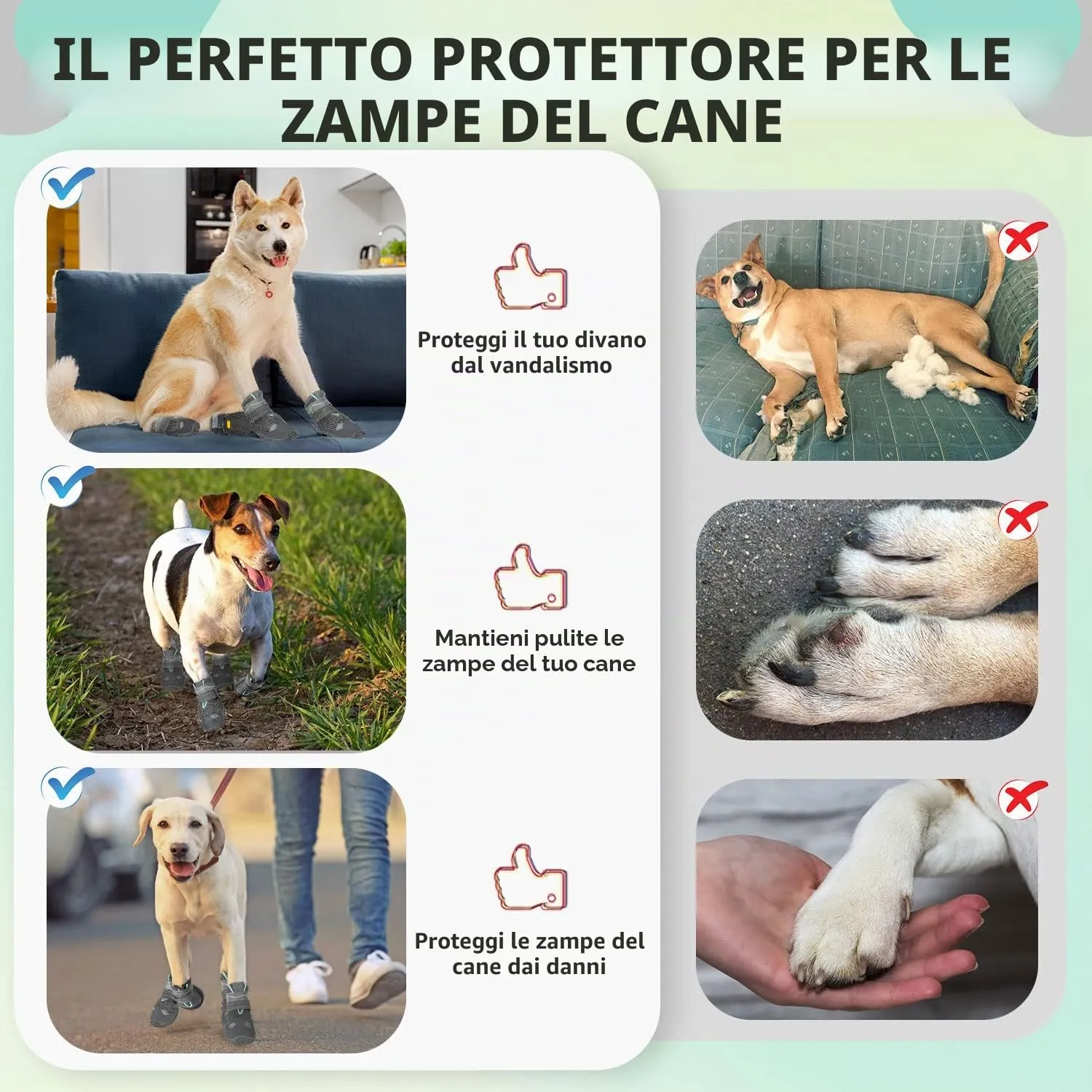 SlowTon Stivali per Cani Traspiranti e Antiscivolo con Striscia Riflettente, Taglia 8 - immagine 7
